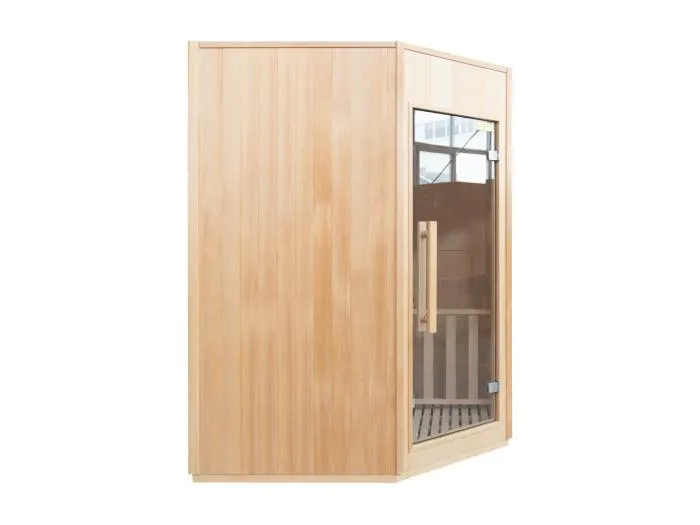 ZEN Dampfsauna Eckig - 3/4 Personen - Frankreich Sauna - 150 x 150 x 200 cm - Fichtenholz - Komplettpaket 4.5kW
