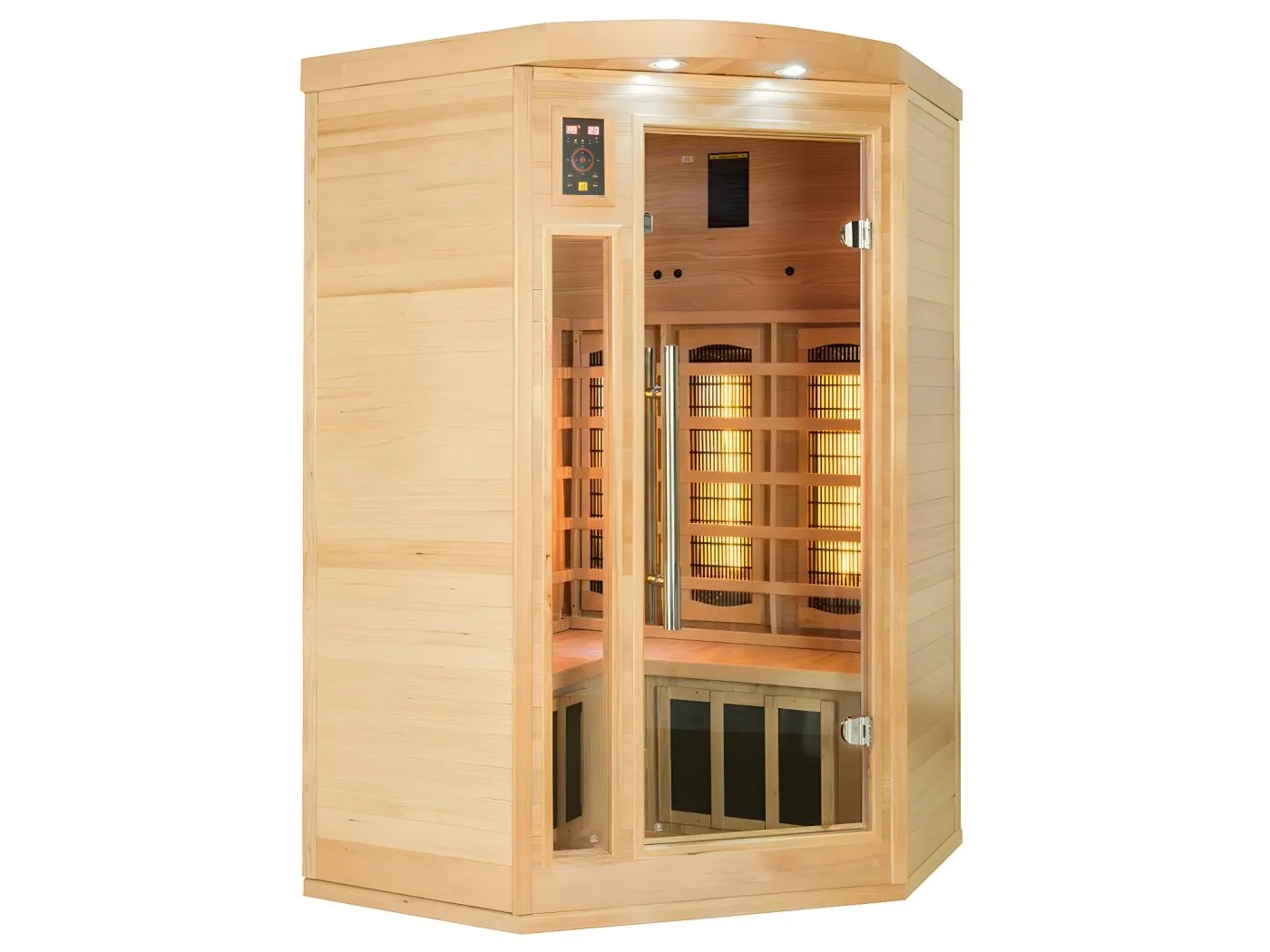 Infrarotsauna Apollon Quarz 2 Plätze eckig - 120x120x190 cm - Epicea Canada - Frankreich Sauna