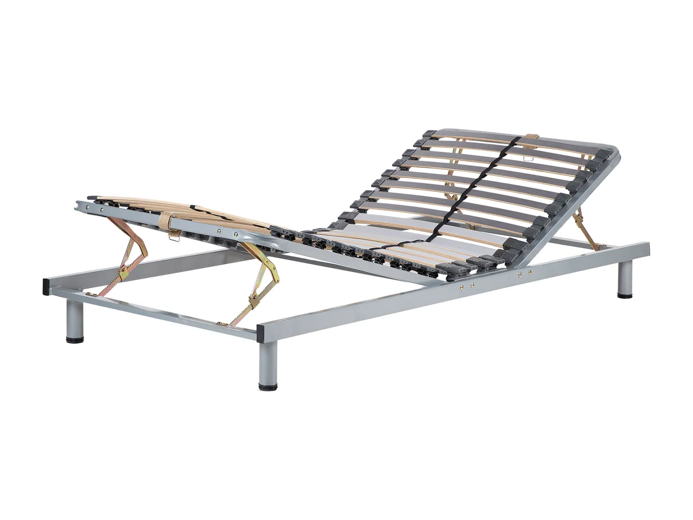 Praktischer Lattenrost manuell verstellbar aus Holz 90x200 cm silber Comfort