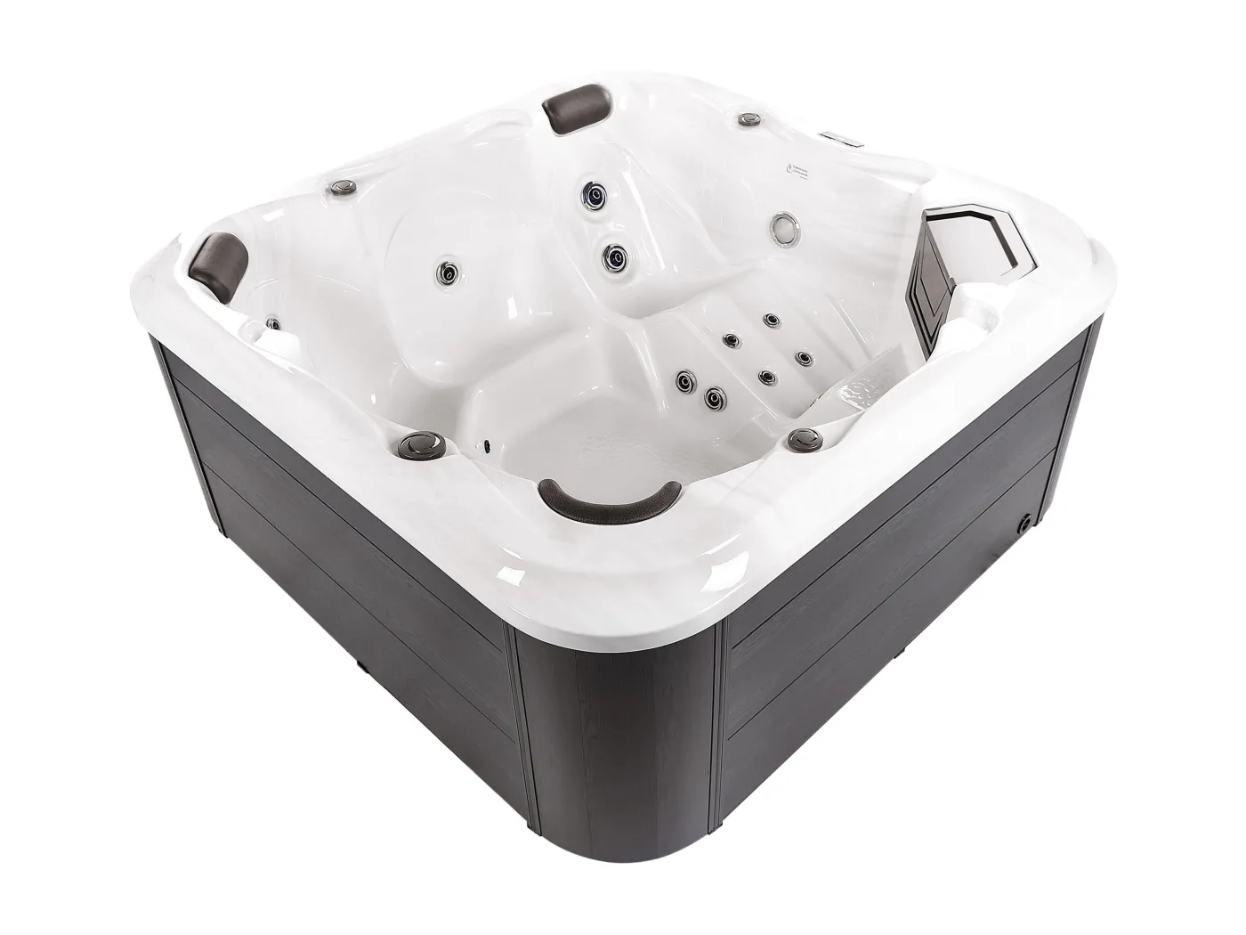 Großer Outdoor Spa Whirlpool weiß Massage / LED 210x210 cm freistehend Tularosa