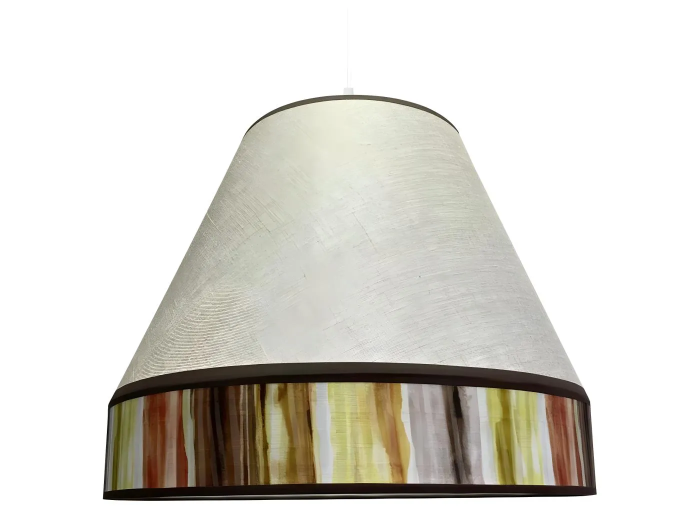 Pendelleuchte Susa mit beigem und mehrfarbigem Stofflampenschirm 1xE27 ø45cm