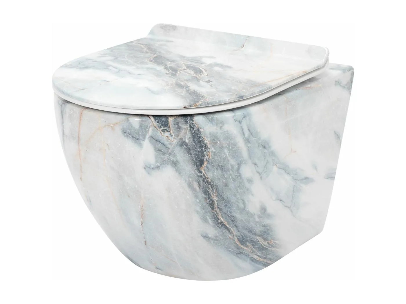 Wandhängendes Rea Carlos Duroplast/Slim/Zm Granit Shiny Grey