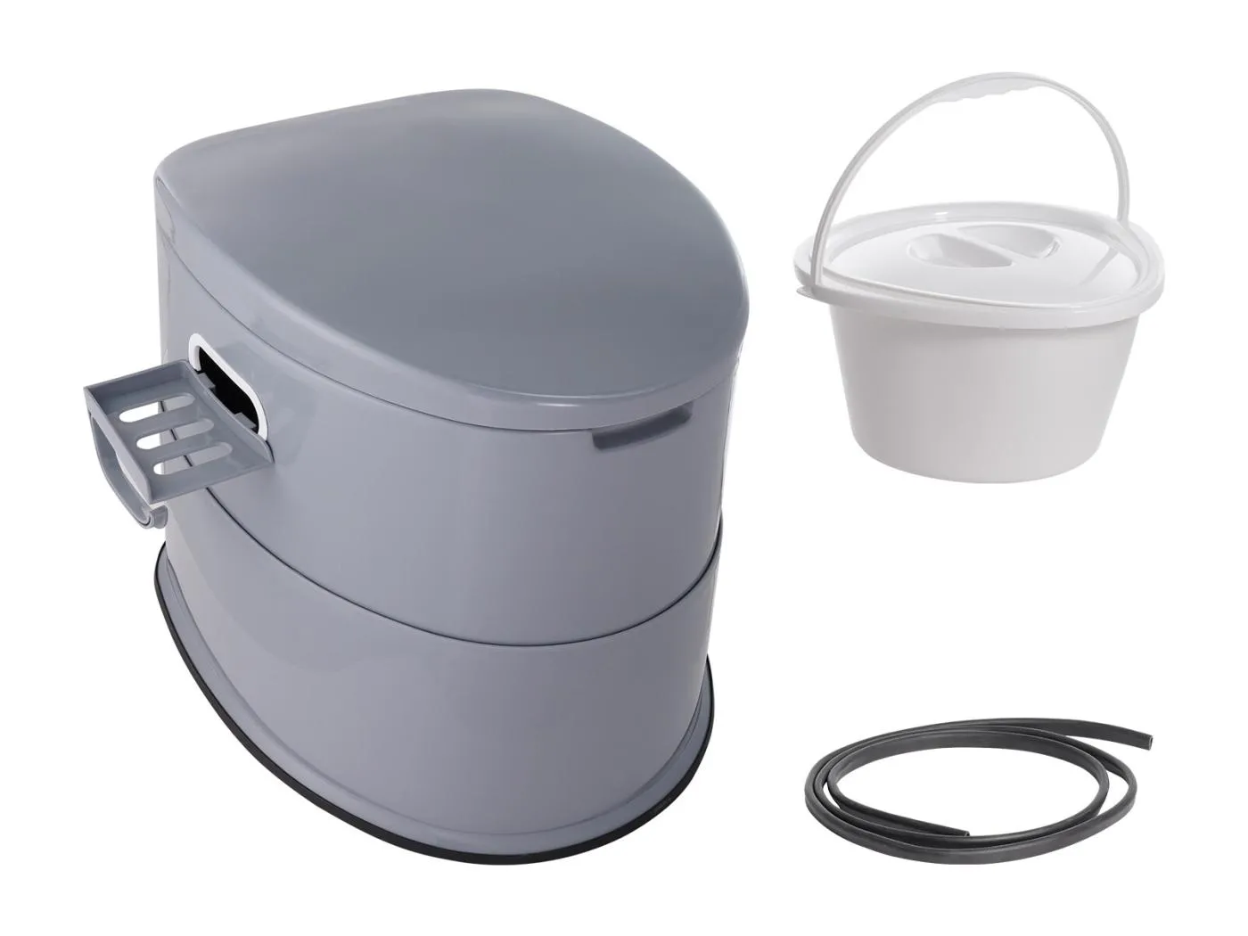 Toilette SucceBuy, Tragbare Camping, Inneneimer mit Deckel, Telefonregal und Papierhalter