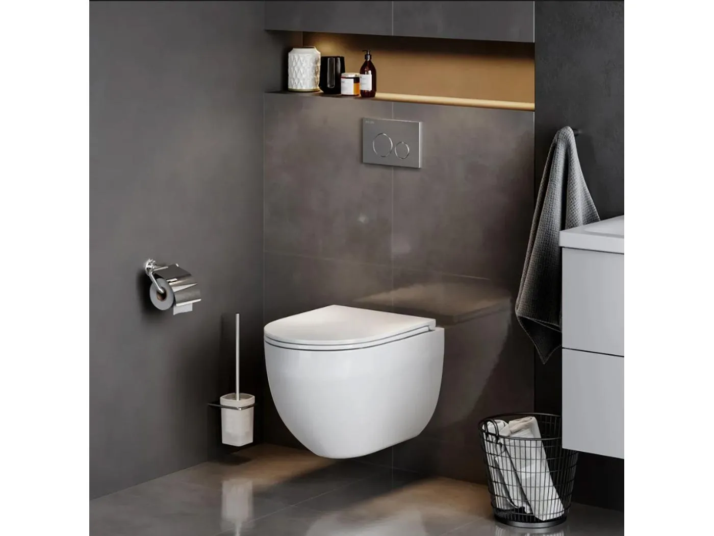 Wandhängendes Rea Carlo Mini Tornado Pro/Duroplast/Flat/Zm White