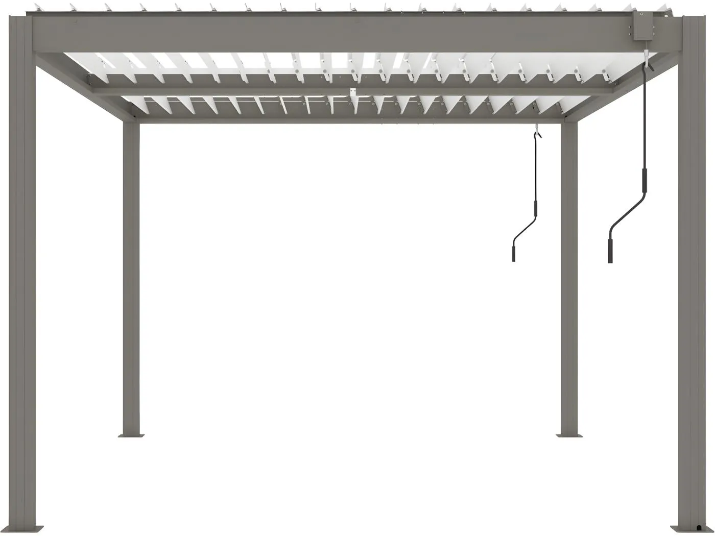 Bioklimatische Pergola mit Led "Windsor Premium" aus Aluminium 3 x 4 m - Taupe