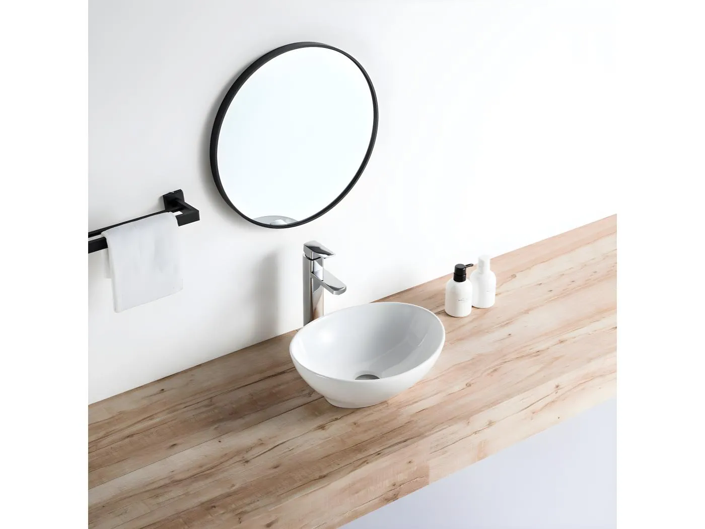 Aufsatzwaschbecken aus glasierter Keramik POSADAS 405x33 cm