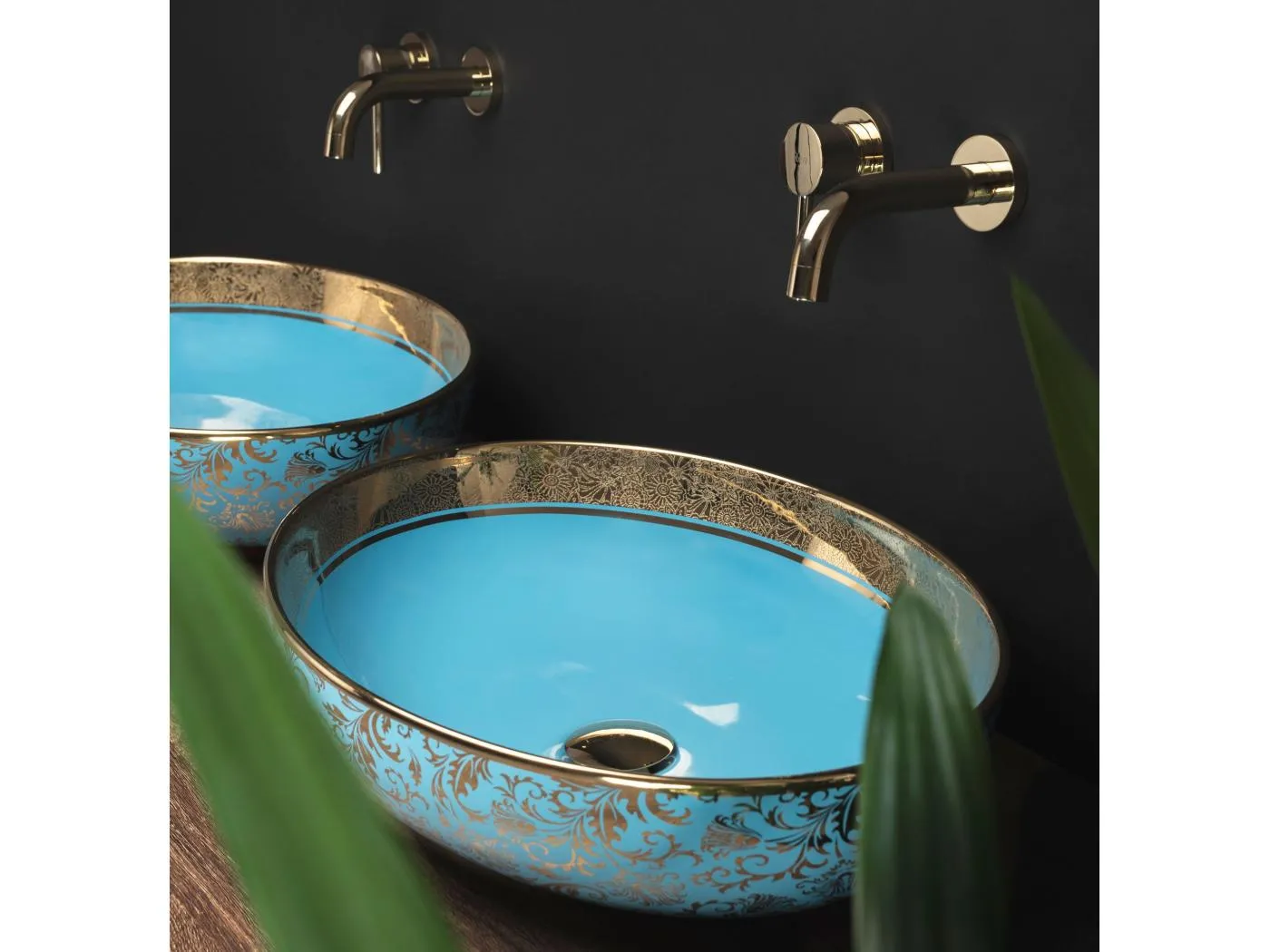 Aufsatzwaschbecken Rea Margot Blue Gold