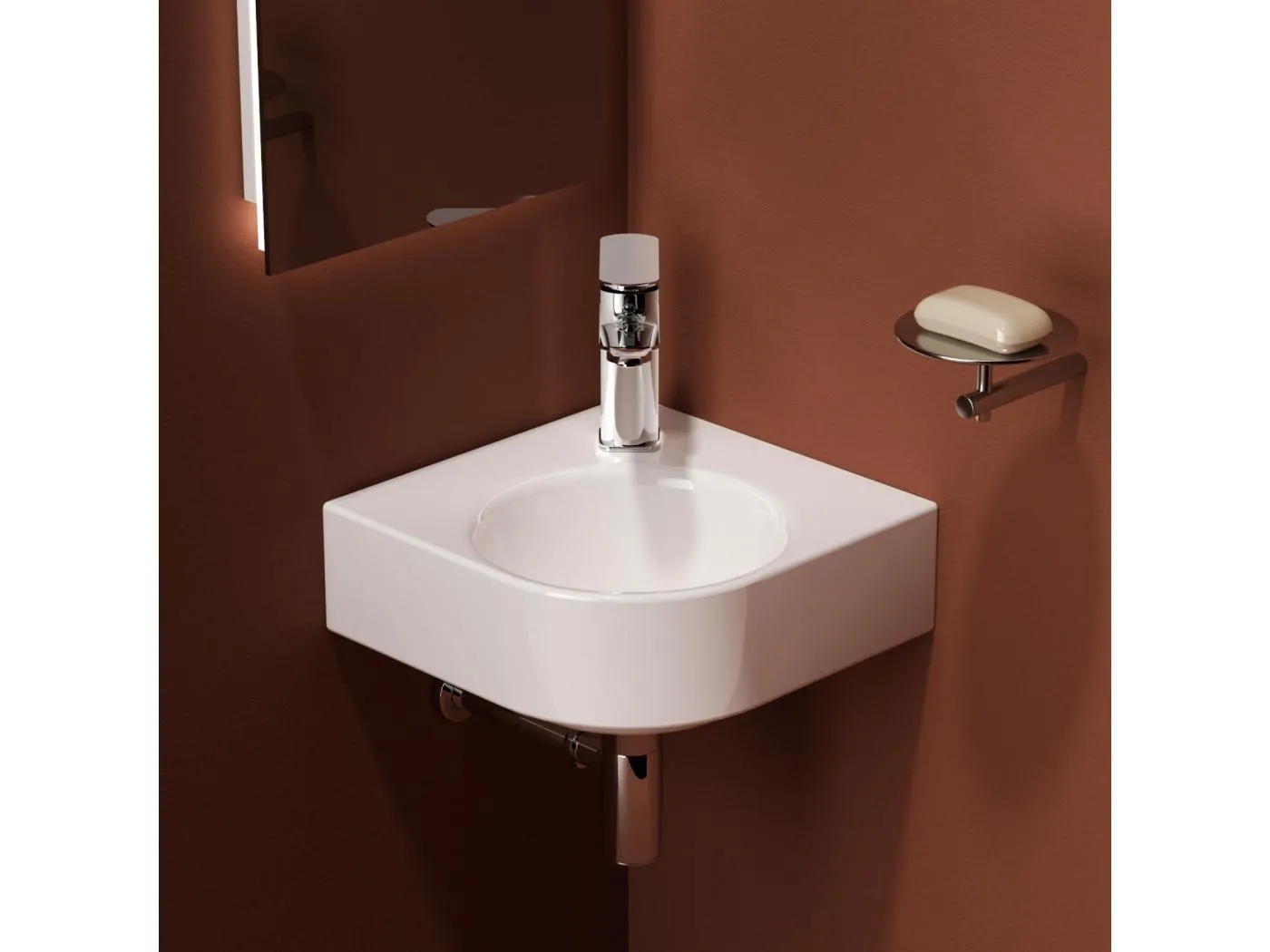 WASCHBECKEN Wandmontage Weiß Glänzend 44/ 38,5/ 15,5 cm