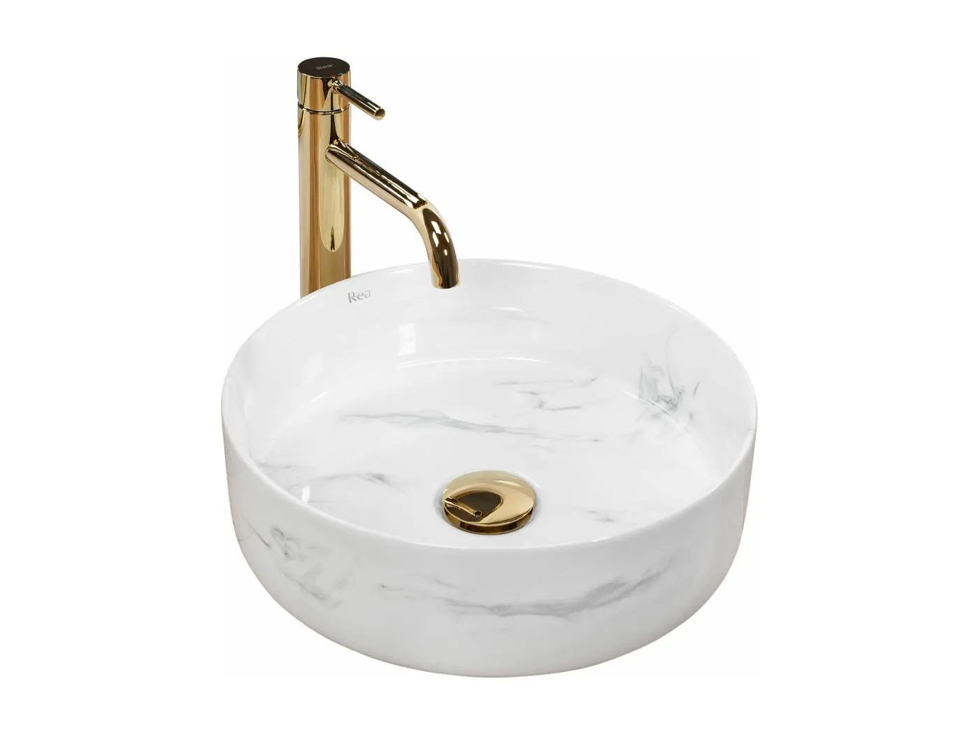 Aufsatzwaschbecken Rea Sami Nature Marble White