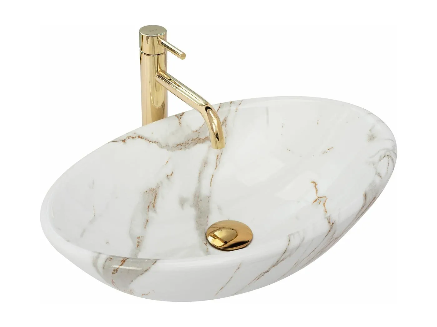 Aufsatzwaschbecken Rea Pamela Shiny Aiax White