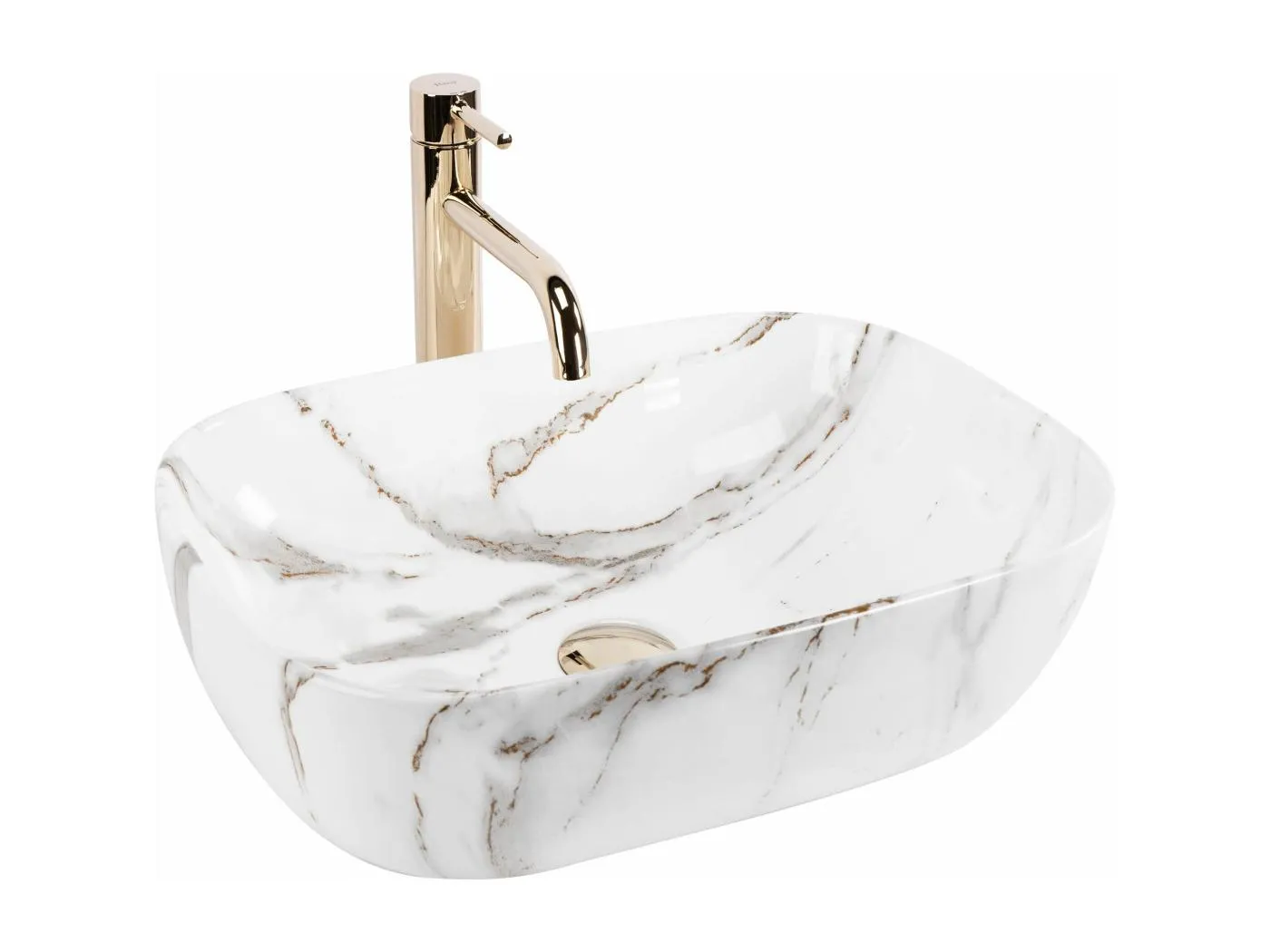 Aufsatzwaschbecken Rea Belinda Aiax Shiny White