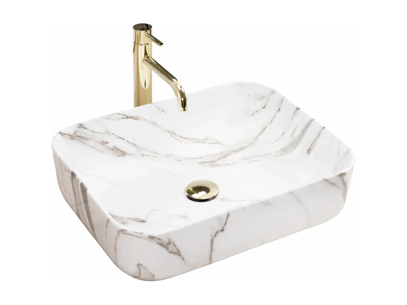 Aufsatzwaschbecken Rea Demi Shiny Aiax White