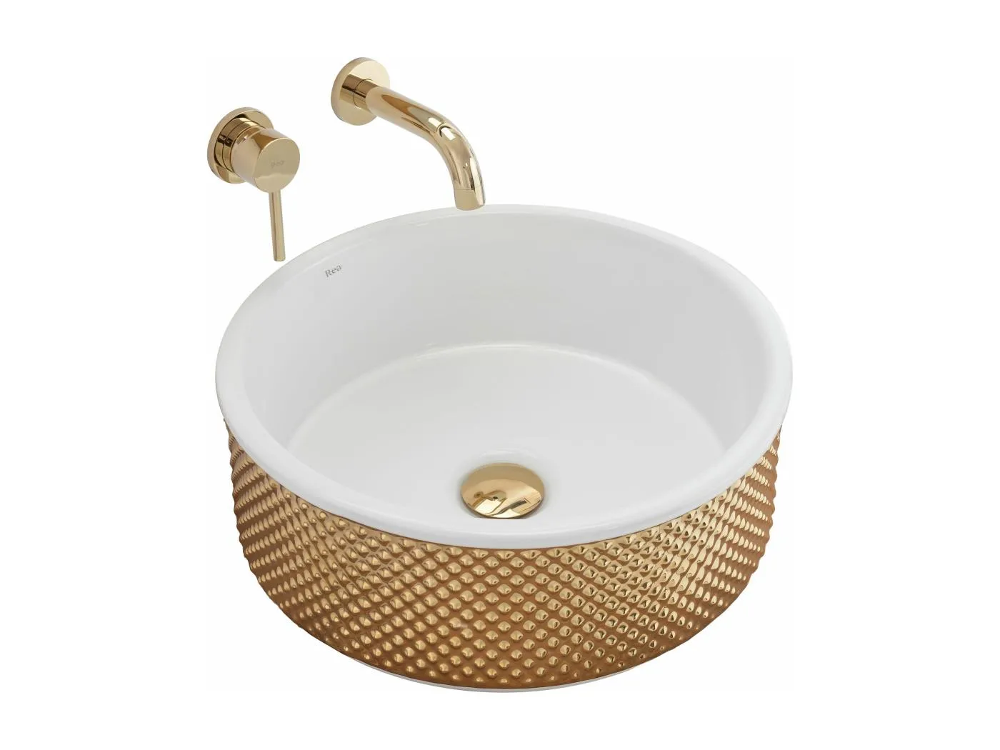 Aufsatzwaschbecken Rea Helen White Gold