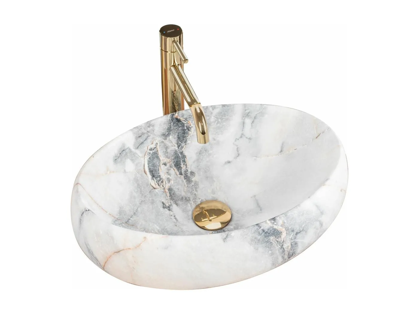 Aufsatzwaschbecken Rea Linda Granit White