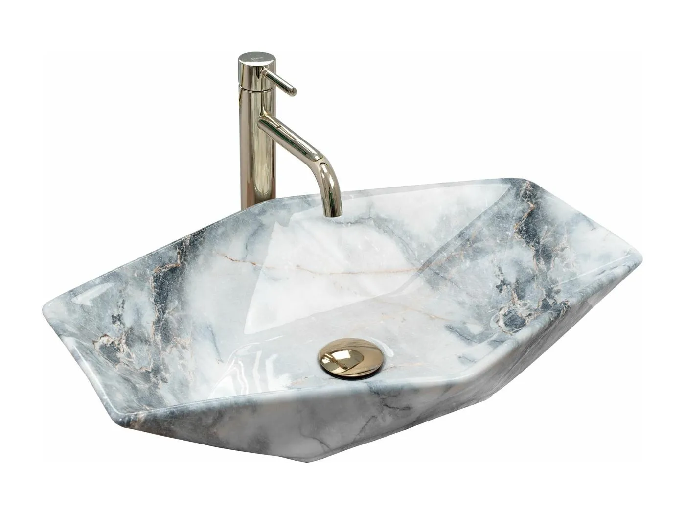 Aufsatzwaschbecken Rea Vegas Granit Shiny Grey