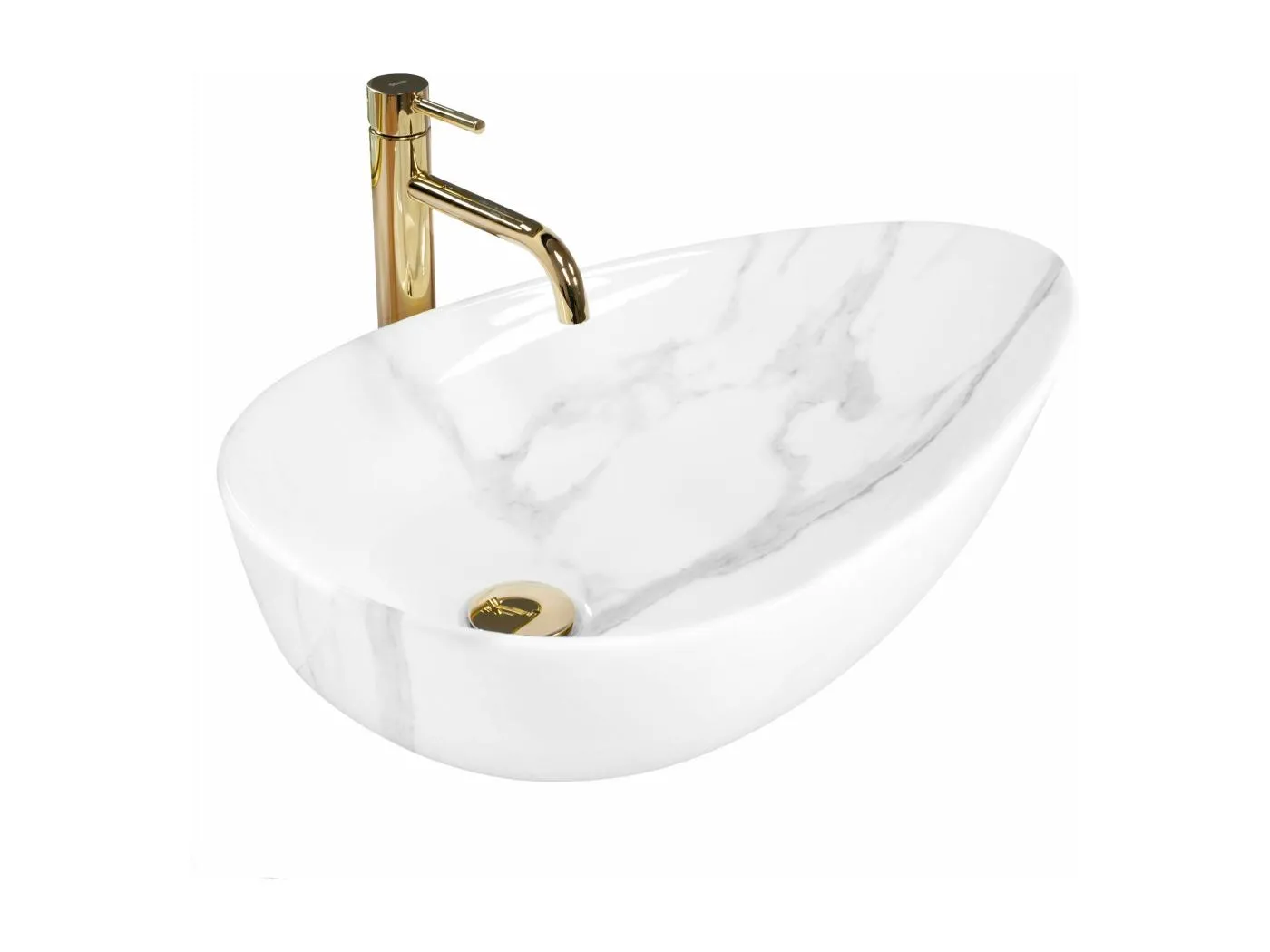 Aufsatzwaschbecken Rea Greta 65 Bianco Shiny White