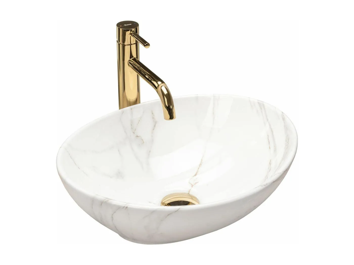 Aufsatzwaschbecken Rea Sofia Shiny Aiax White