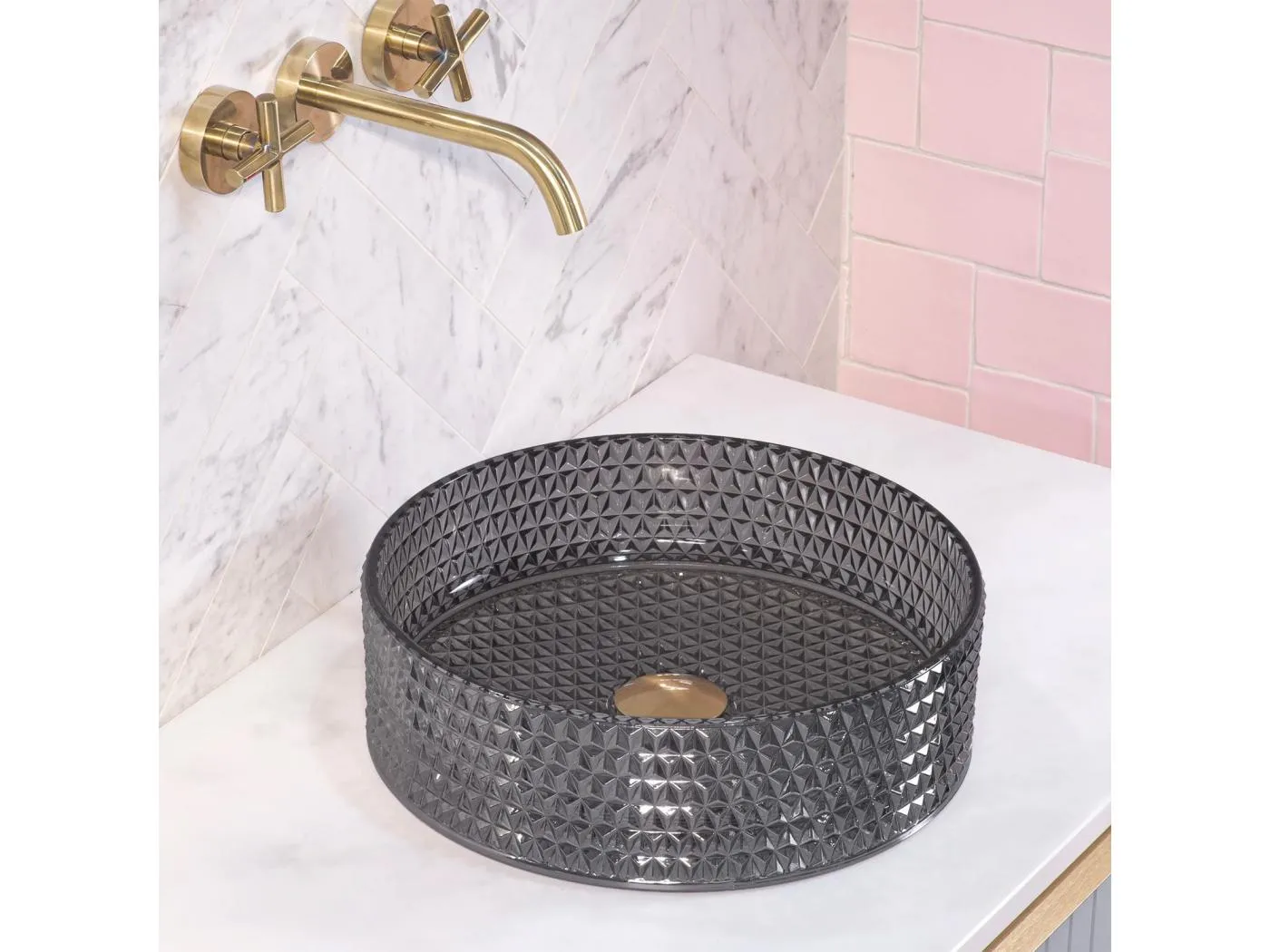 Aufsatzwaschbecken Rea Cristal 35 Black