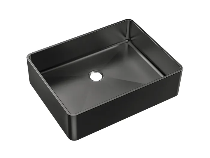 Luisa waschbecken 48x37 aus Edelstahl metallic-Grau Essebagno