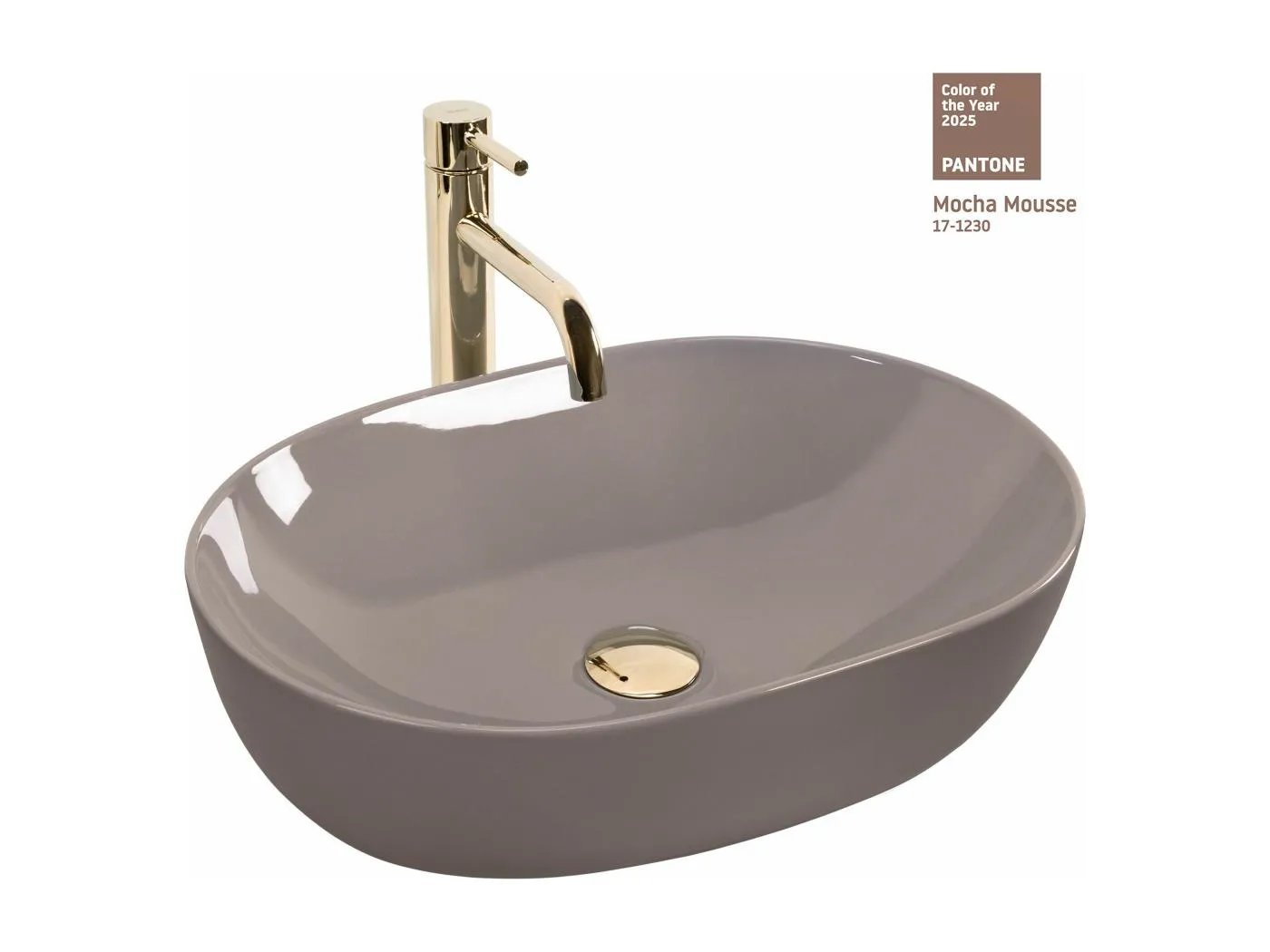 Aufsatzwaschbecken Rea Lisa Shiny Beige