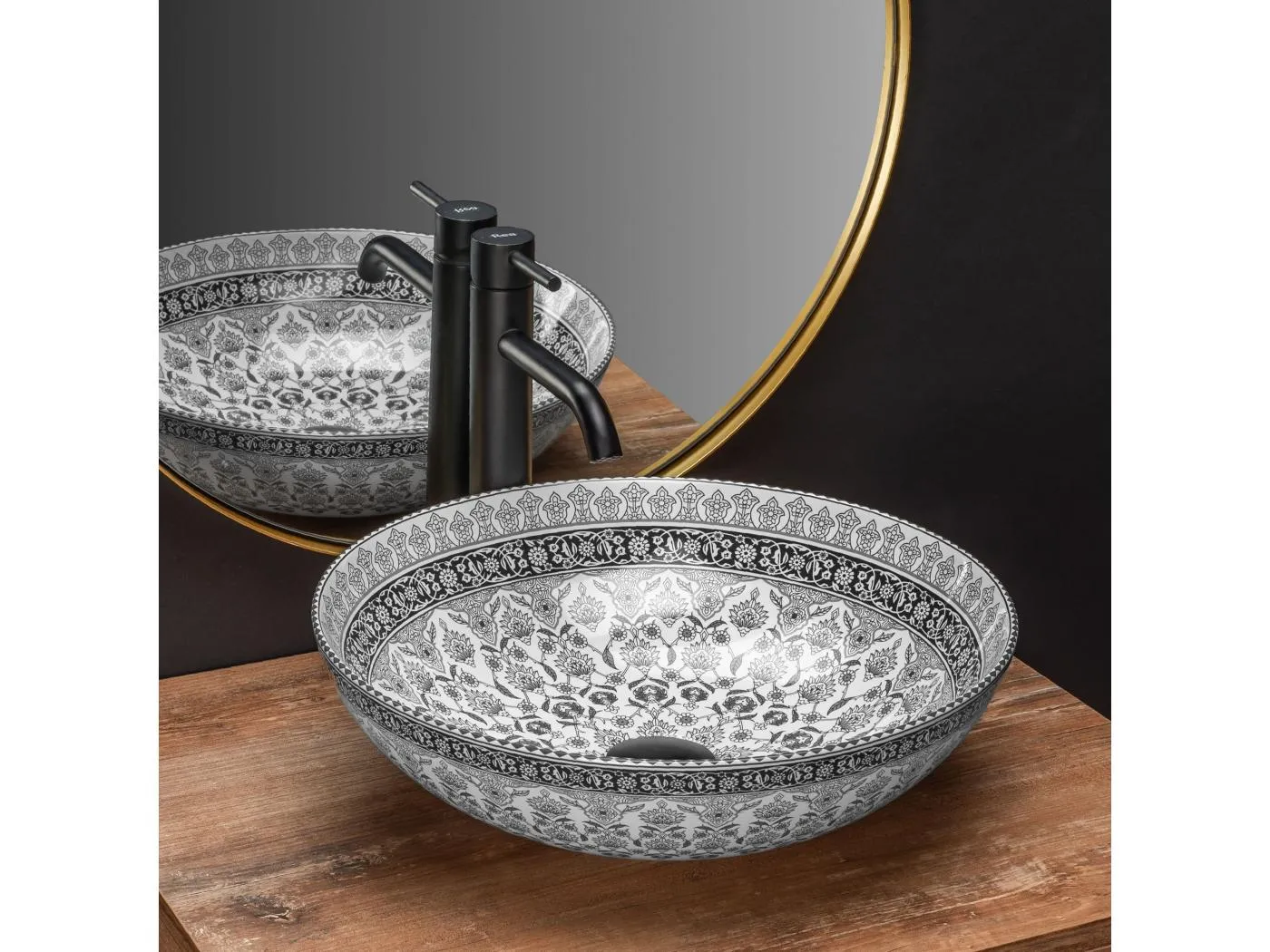 Aufsatzwaschbecken Rea Arte Grey White