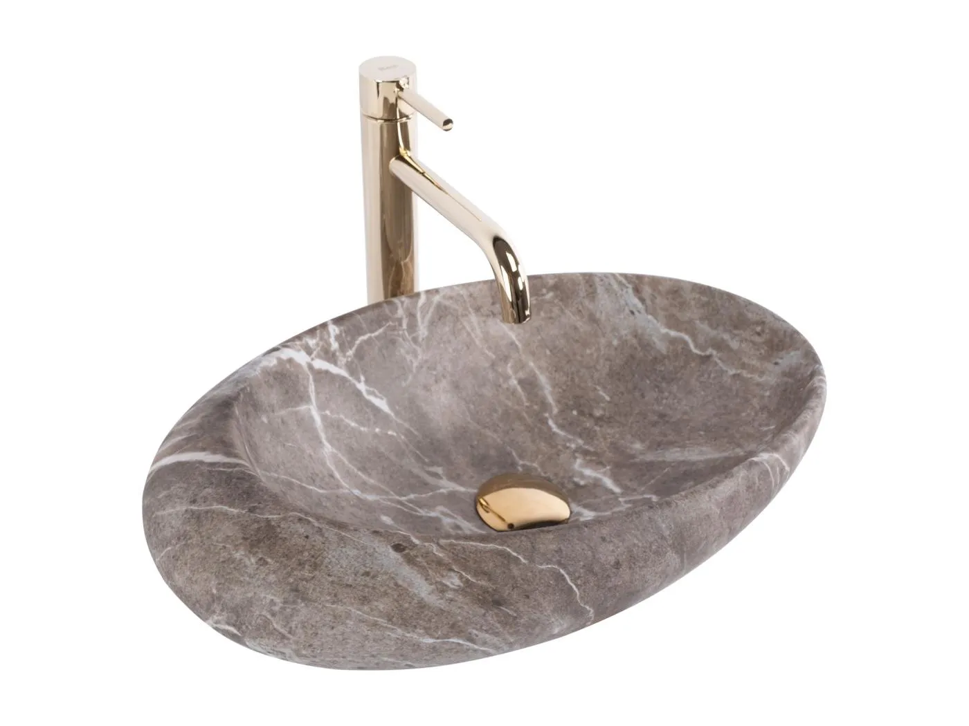 Aufsatzwaschbecken Rea Roxy B Stone Nature Grey