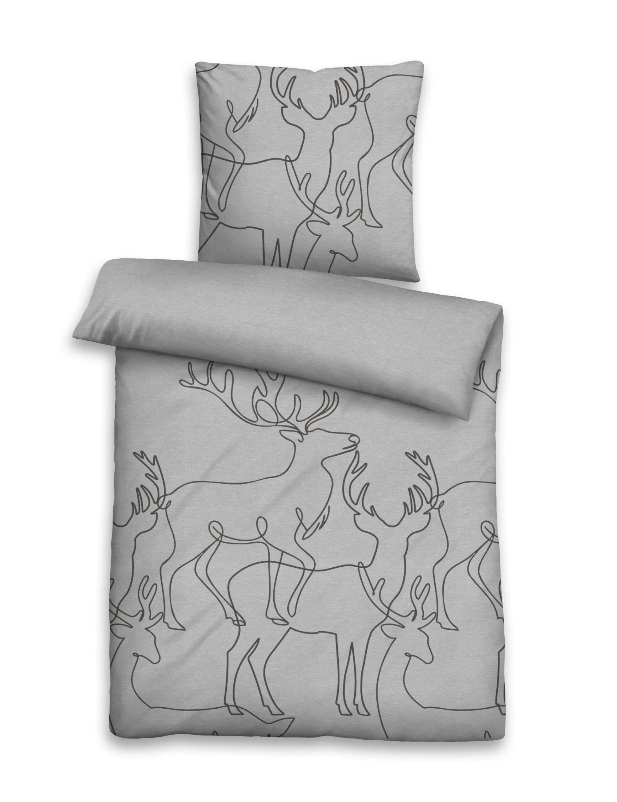 Bettwäsche MELANGE sturmgrau 571658