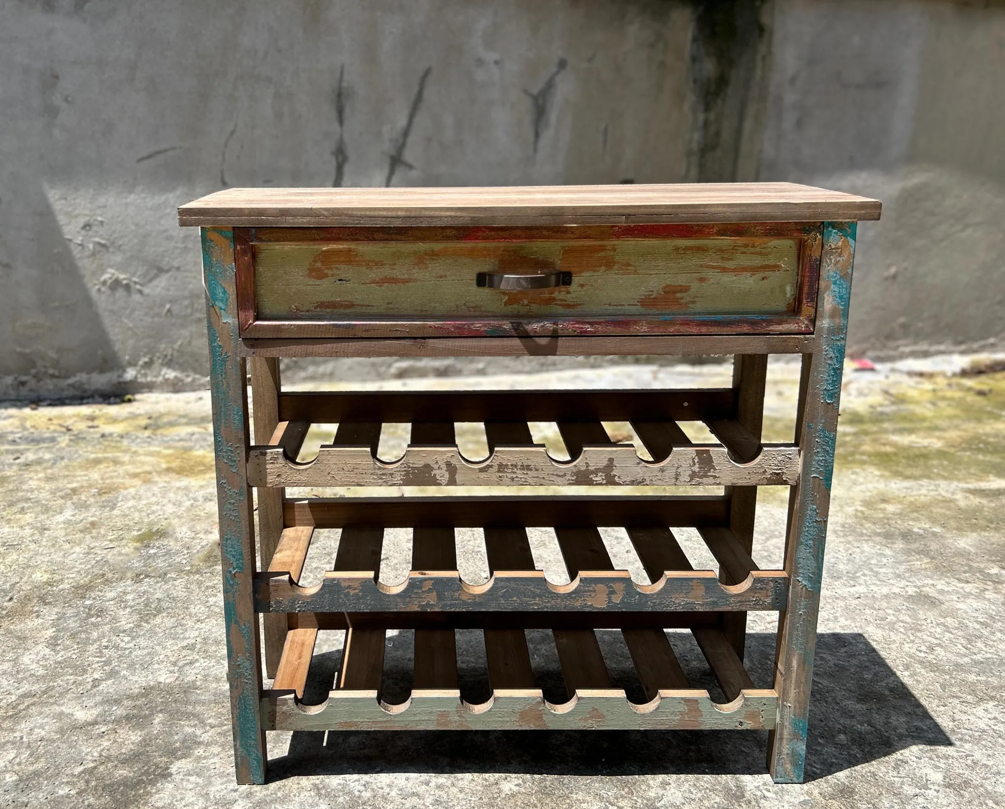 Anrichte mit Weinregal, H 72 cm, B 74 cm, L 30 cm