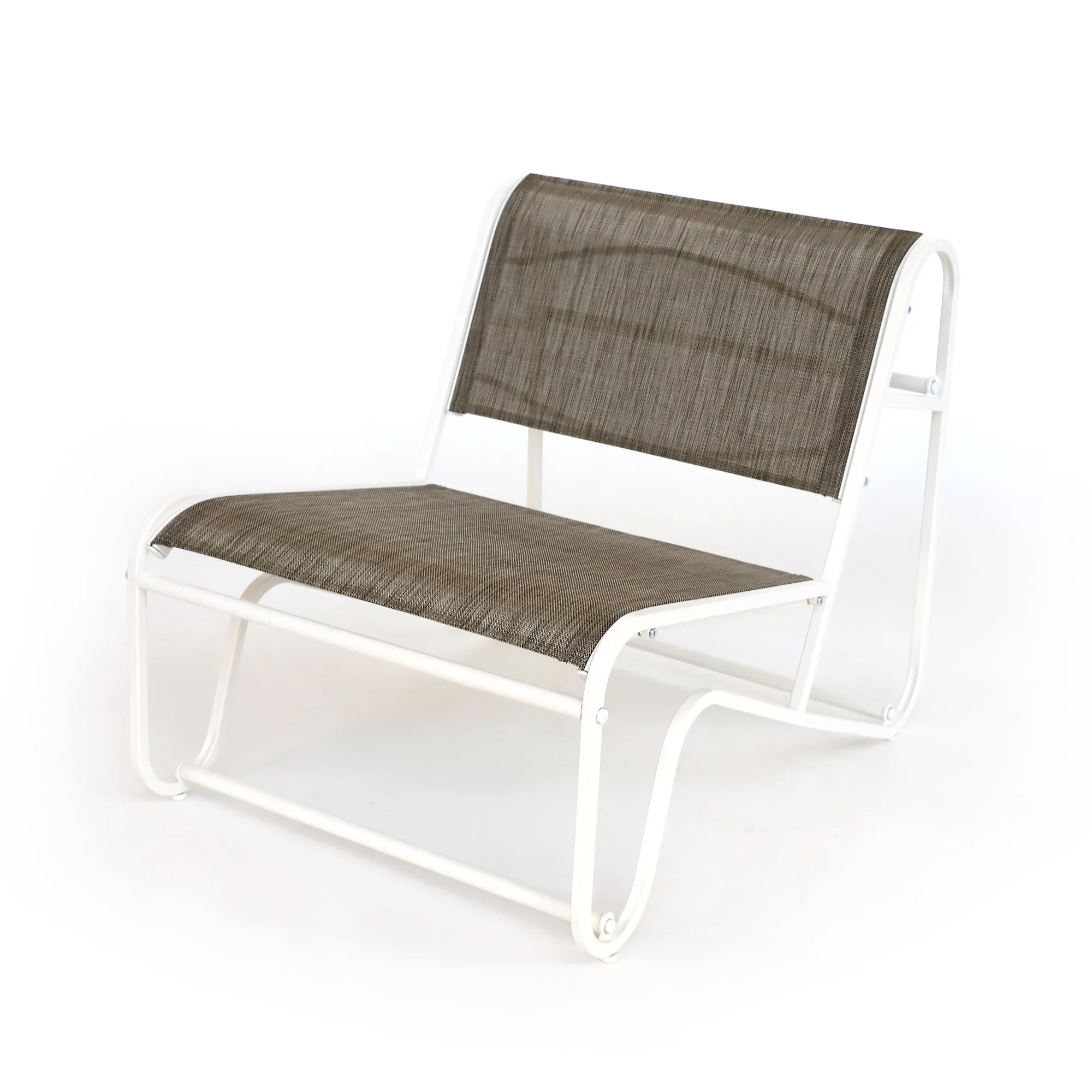 Gartensessel 'Clemond', weiß, braun, B 50 cm, H 54 cm, L 84 cm