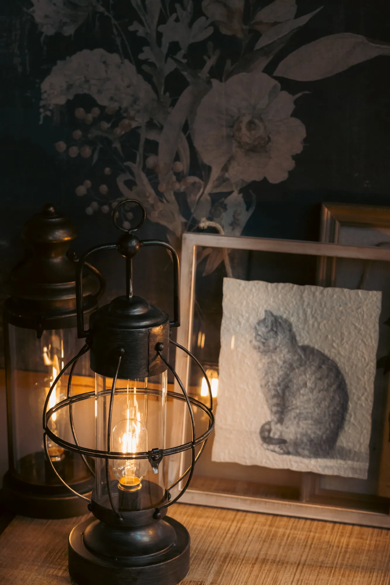 Wandbild 'Le Chat', im Holzrahmen, B 33 cm, H 38 cm, T 2 cm