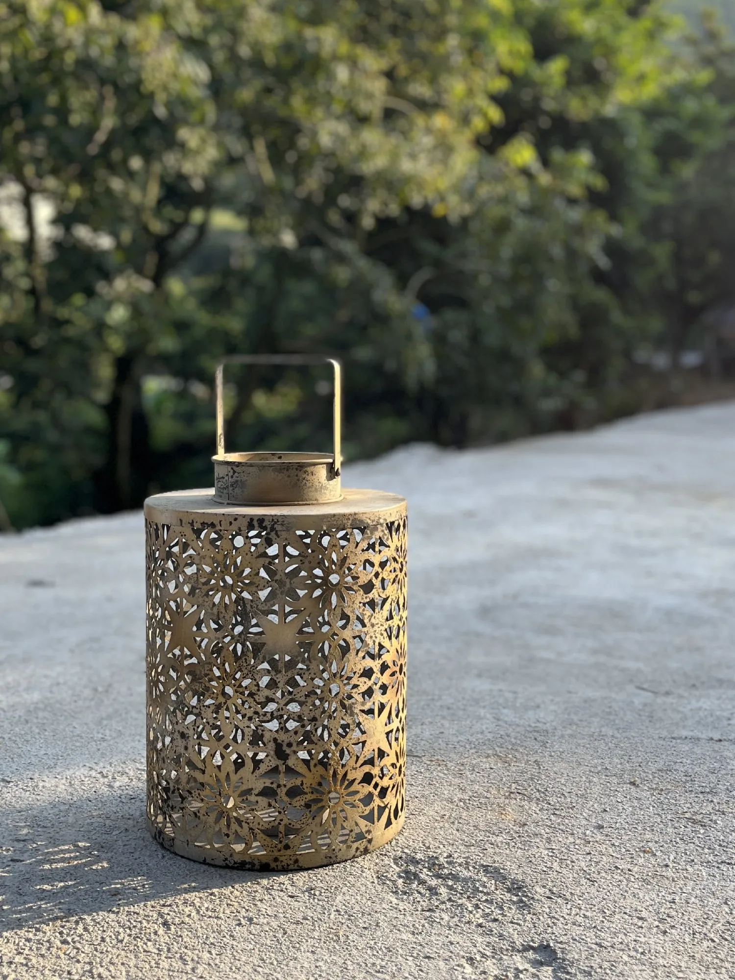 Laterne antikweiß S, Ø 25 cm, H 35,5 cm