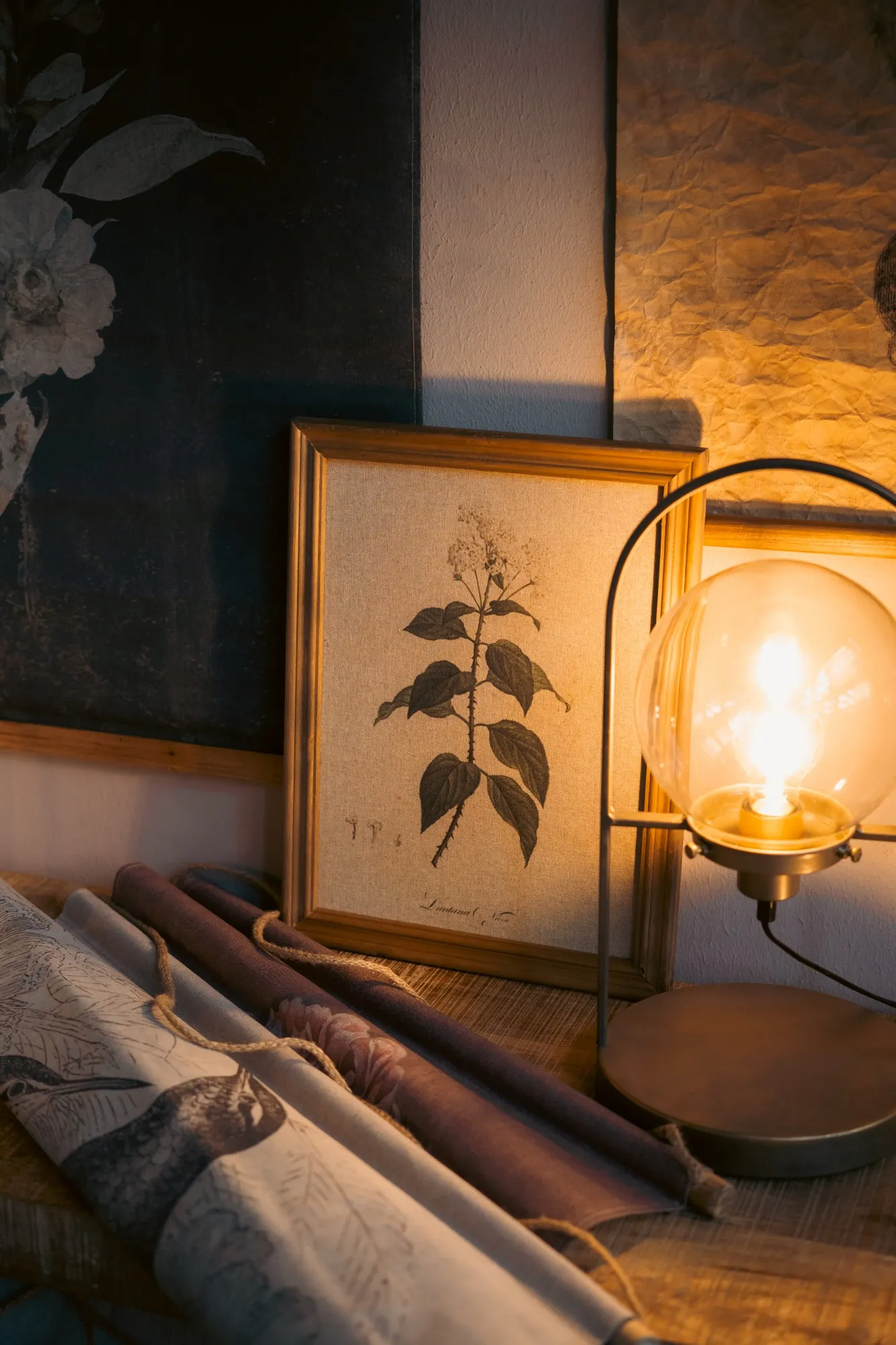 Wandbild 'Les Fleurs', im Holzrahmen, B 33 cm, H 43 cm, T 1,8 cm