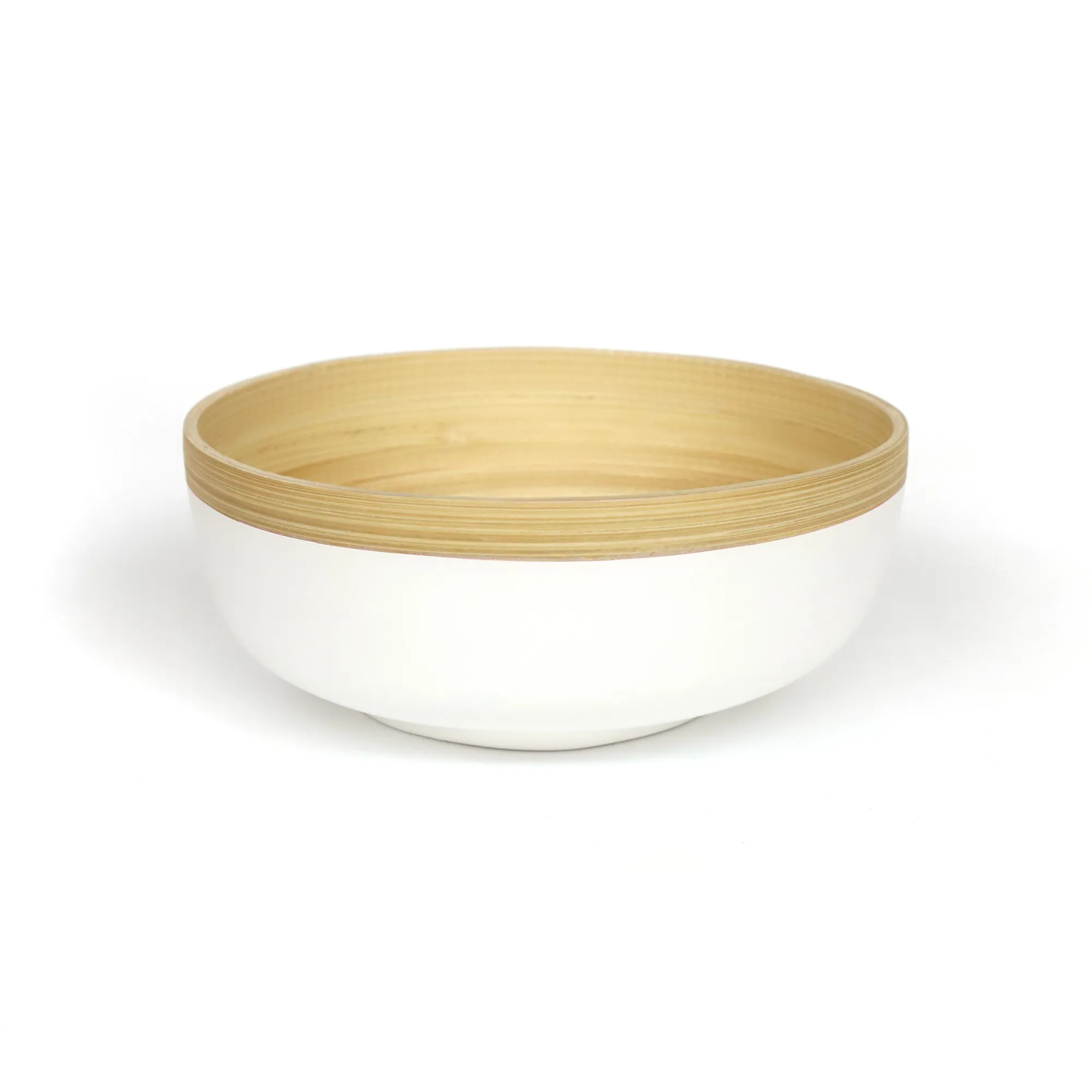 Bambusschale rund, weiß, Ø 20 cm, H 8 cm