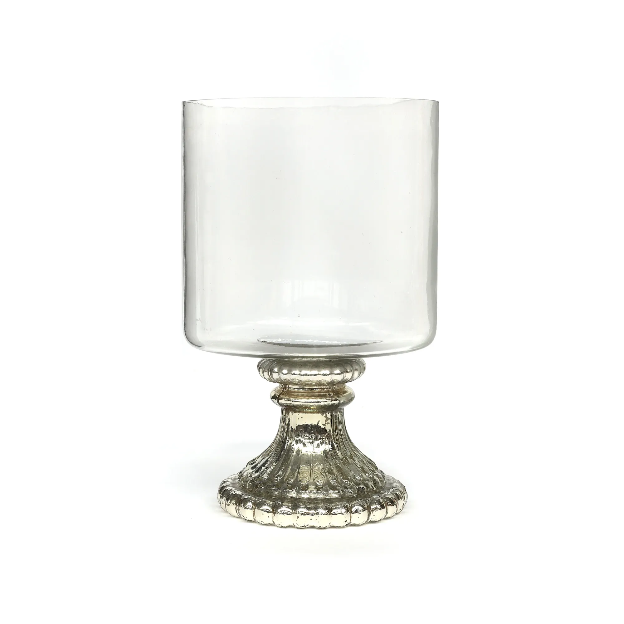 Teelichthalter 'Pokal', silber, Ø 15,5 cm, H 24,5 cm