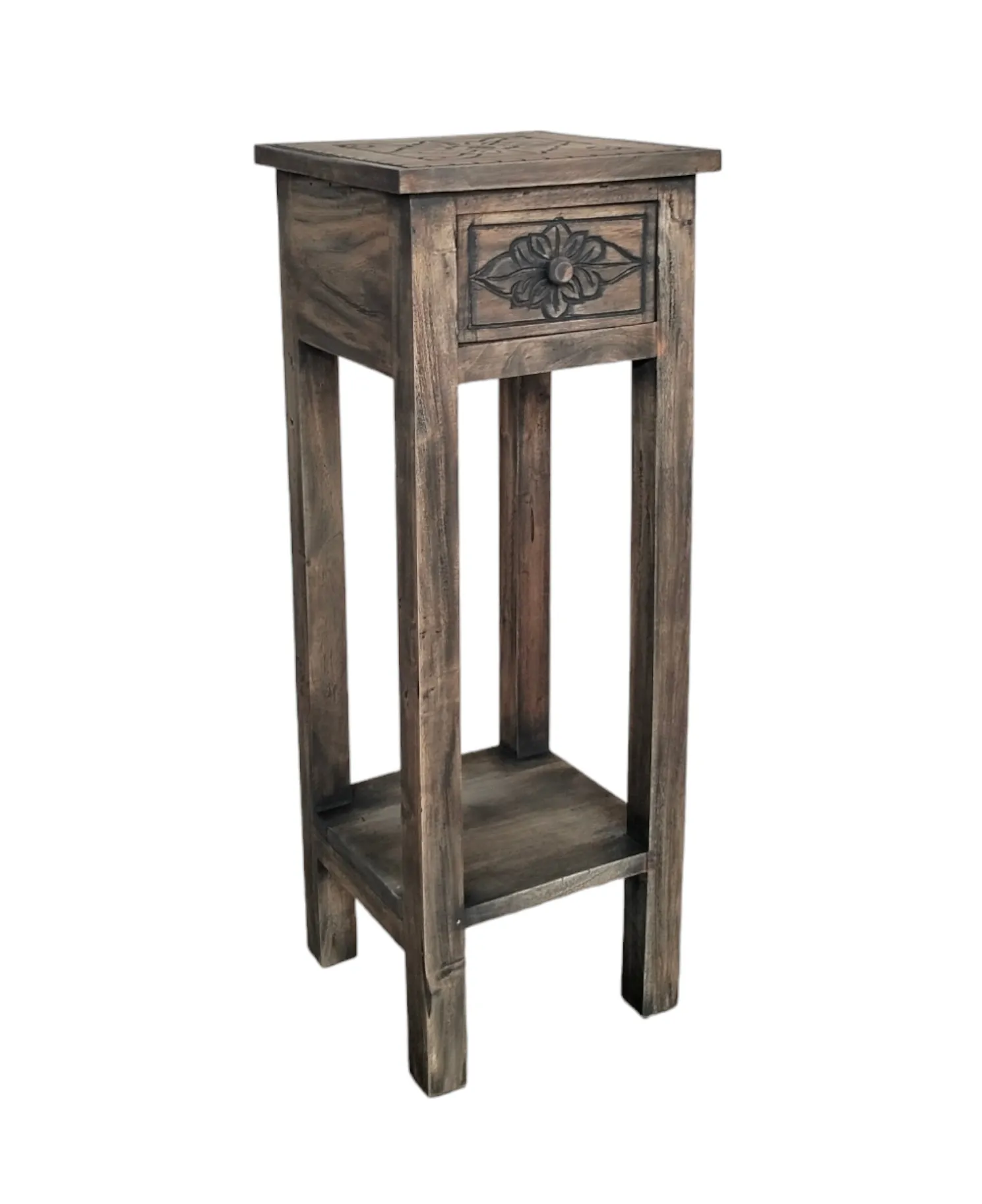 Konsole 'Geert', natur, blackwashed, H 80 cm, B 30 cm, L 30 cm