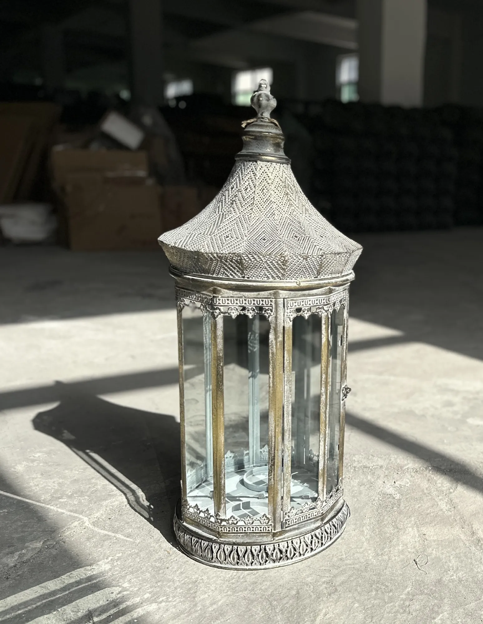 Wandlaterne, mit Spiegel, B 29,5 cm, T 15 cm, H 72 cm