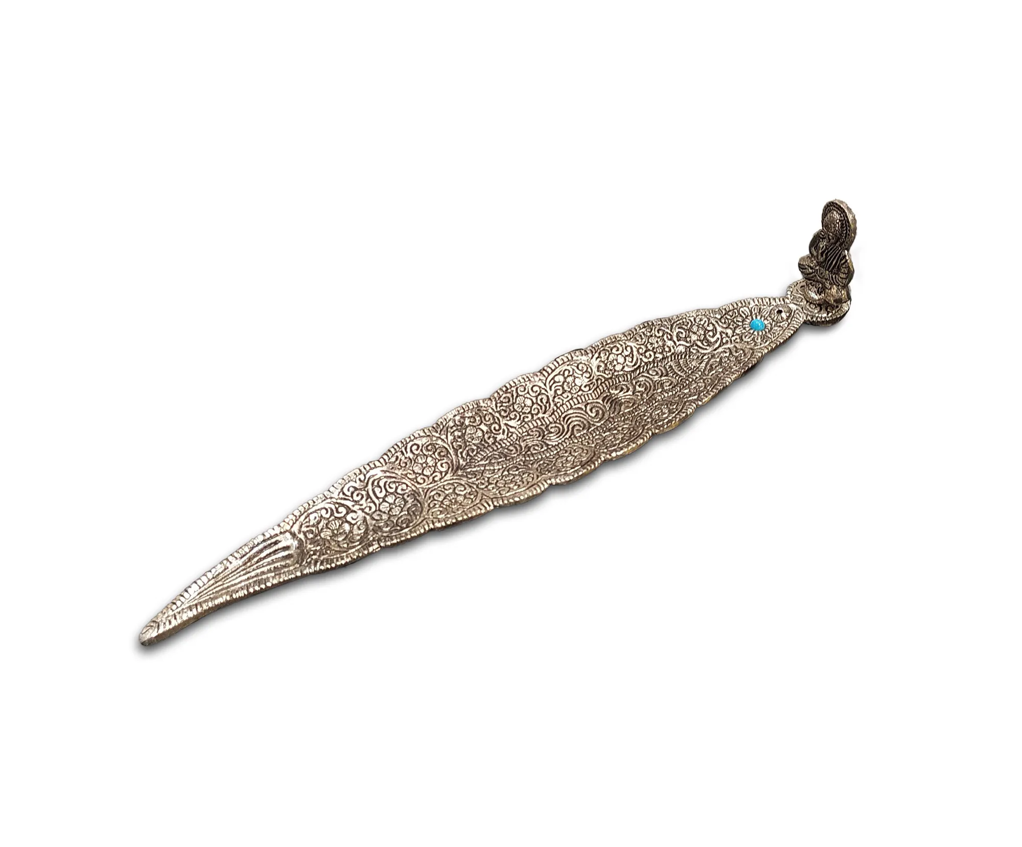 Räucherstäbchenhalter 'Buddha', silber, B 30 cm, L 5 cm