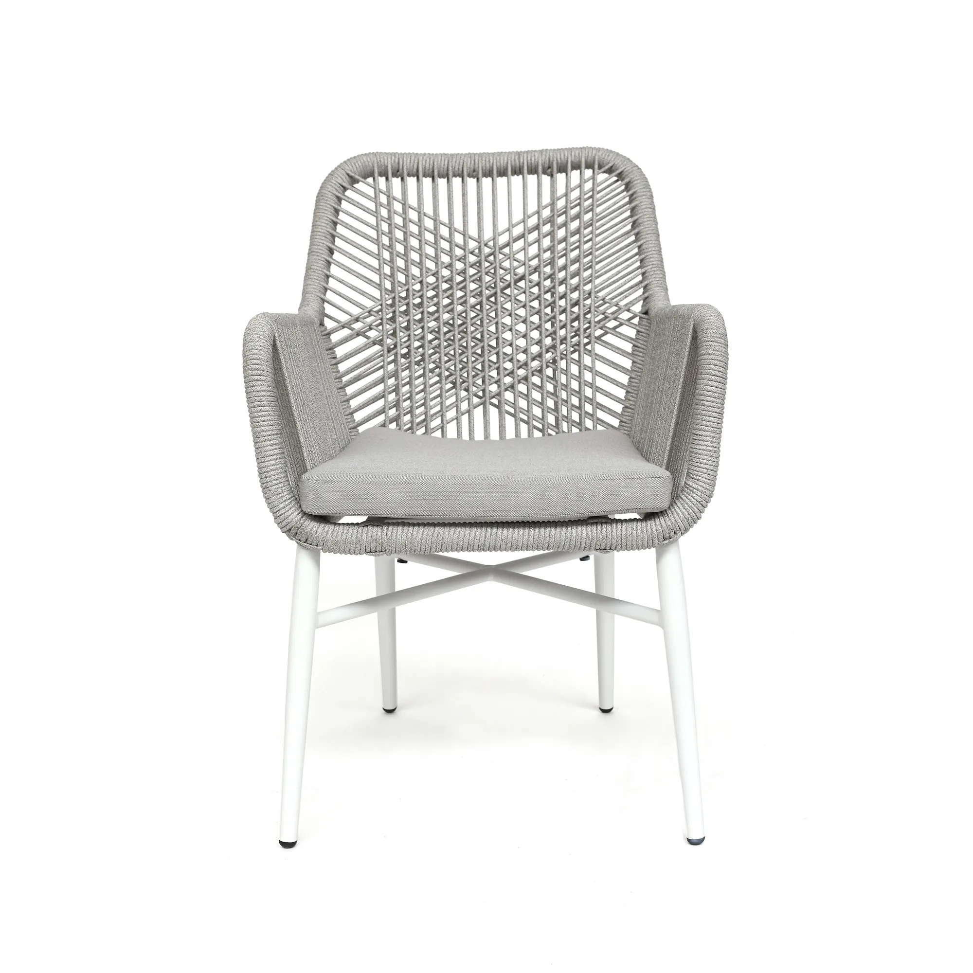 Armsessel 'Denholdt' hellgrau, stapelbar, B 56,5 cm, H 84 cm, L 63 cm