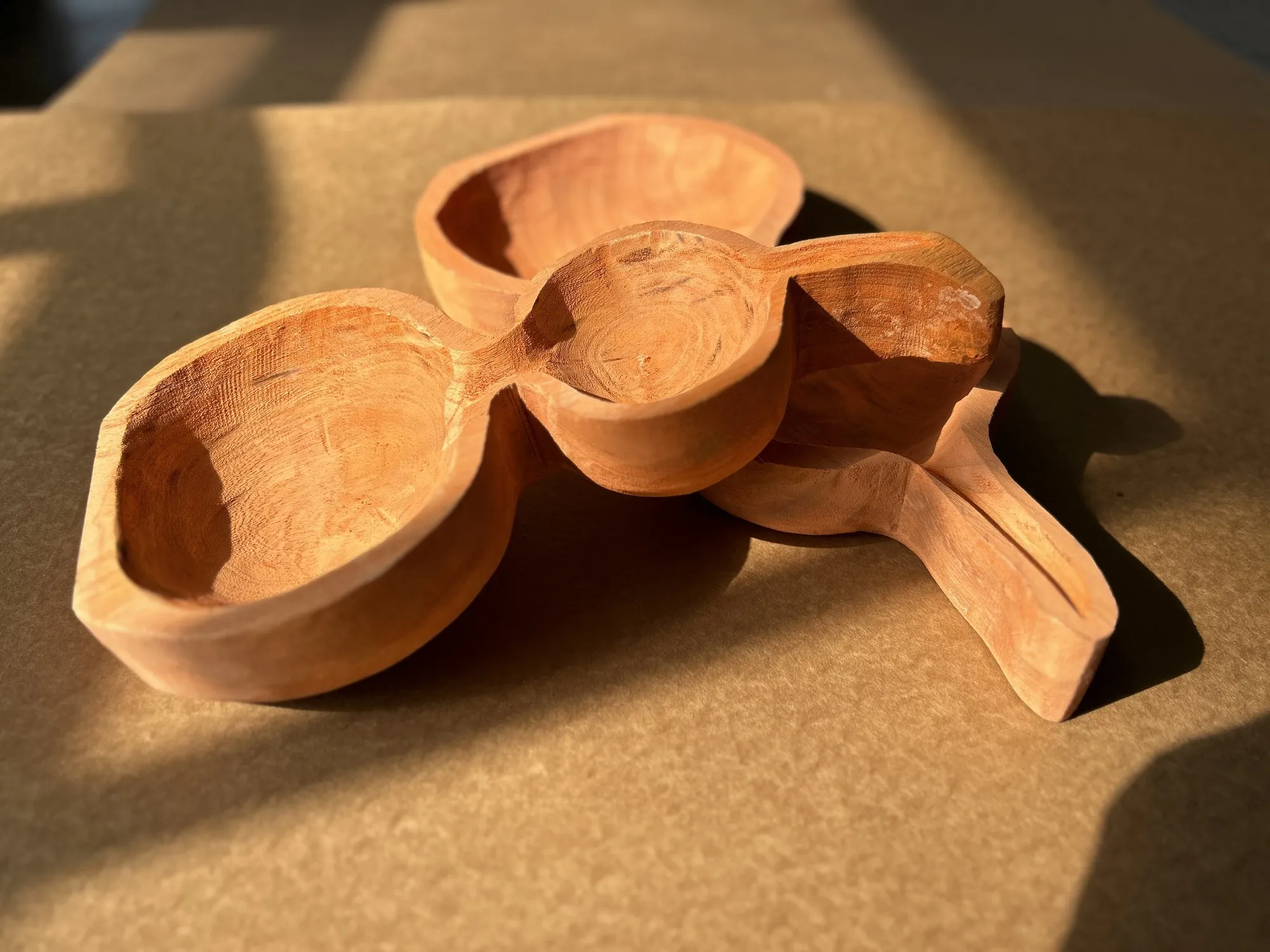 Ablage 'Kürbis' aus Holz, natur, B 50 cm, L 25 cm, H 6 cm