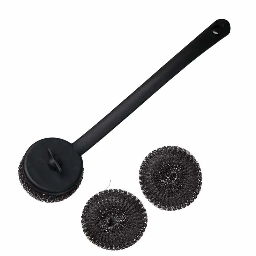 CHEFGASTRO BBQ Clean Grillbürste rund, 2x extra Pads