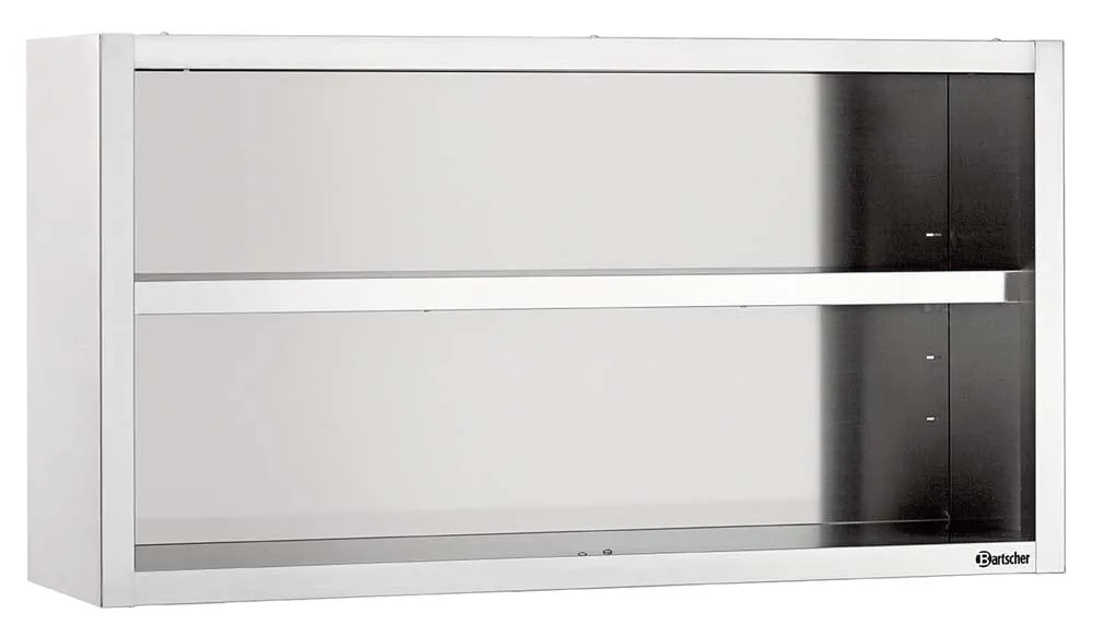 Bartscher Gastro-Hängeschrank offen | HxBxT 66x100x40cm| Edelstahl | B1000