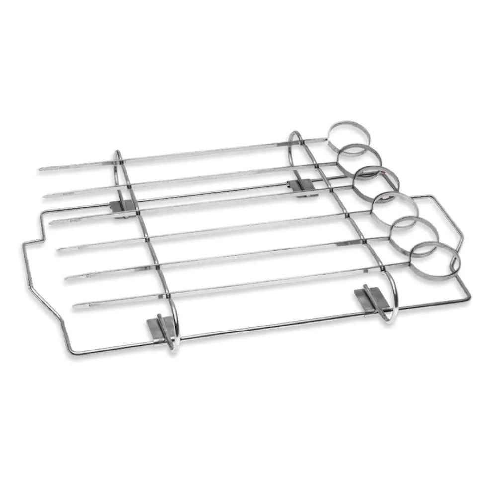 CHEFGASTRO BBQ 6-teiliges Schaschlik-Set mit Gestell, Edelstahl