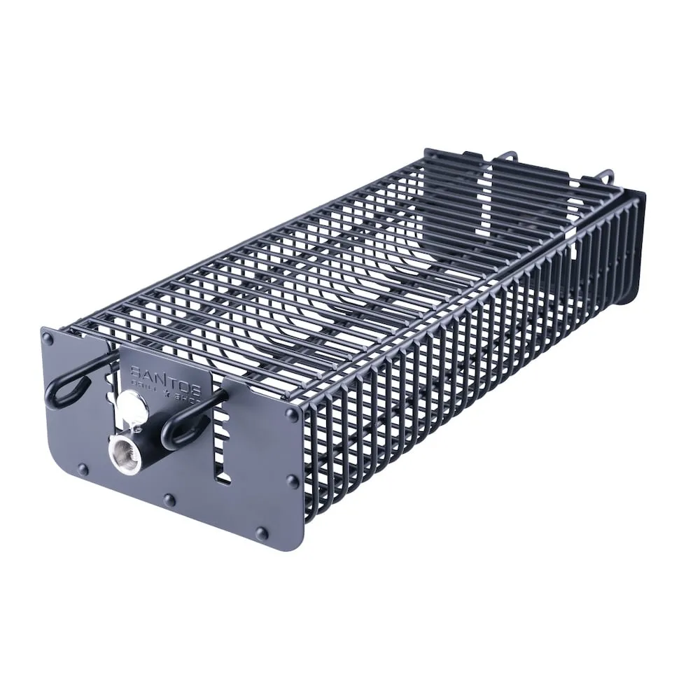 CHEFGASTRO BBQ Drehspieß-Korb Set für Drehspieße, Grillkorb, eckig