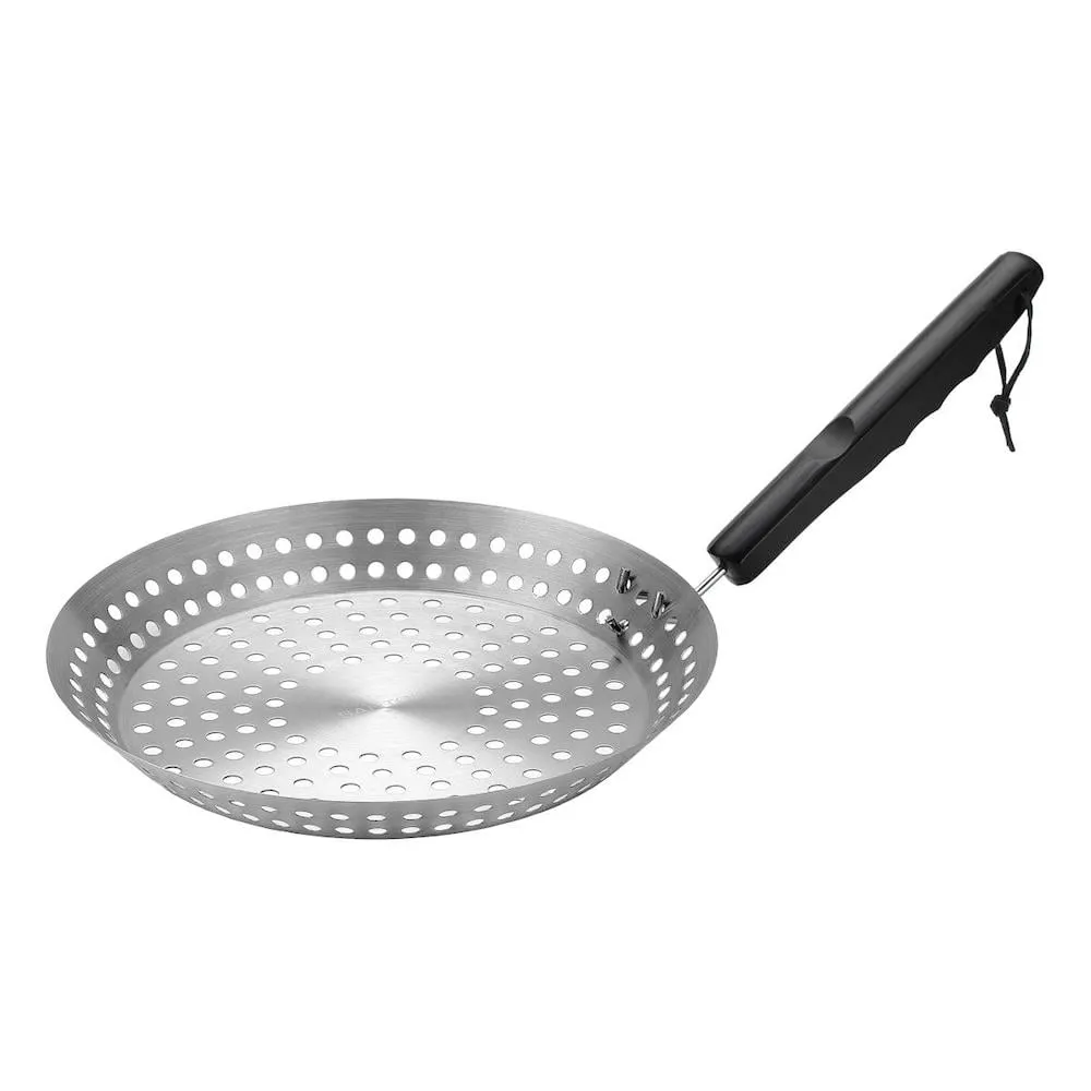 CHEFGASTRO BBQ Grillkorb, gelochte Grillpfanne Ø 30 cm, Edelstahl