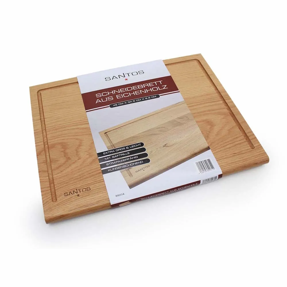 CHEFGASTRO BBQ Schneidebrett Eiche 45 x 34,5 x 2,5 cm