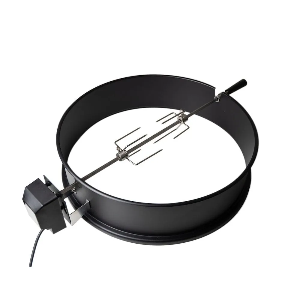 CHEFGASTRO BBQ Premium Grillspieß Drehspieß Set für Kugelgrill, Ø 57 cm, Schwarz