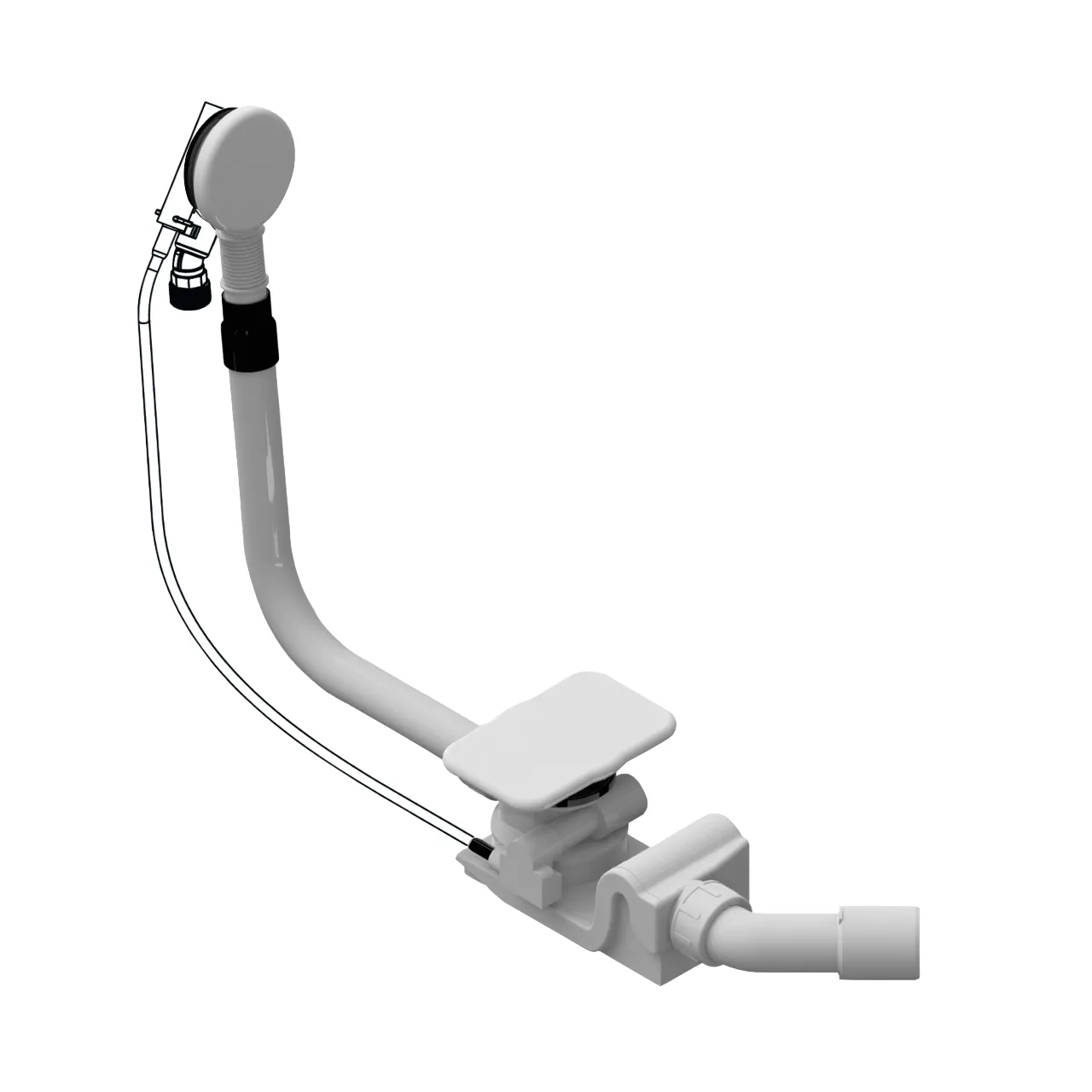 Kaldewei Ablaufgarnitur mit emaillierter Ablaufabdeckung für Modell 4061 „Asymmetric Duo“ in alpinweiß