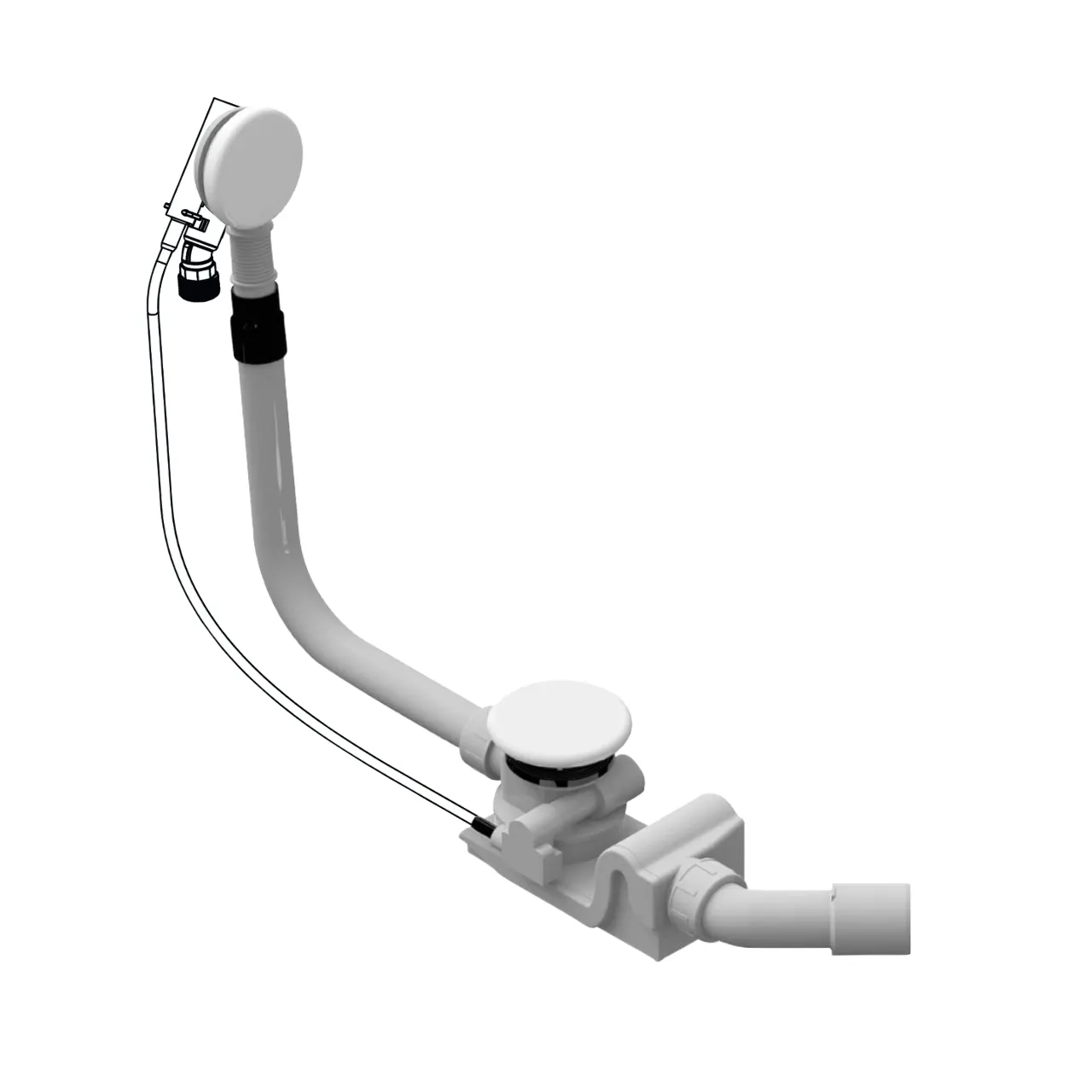 Spezial-Ab- u. Überlaufgarnitur Mod. 4041 mit integrierter Füllfunktion