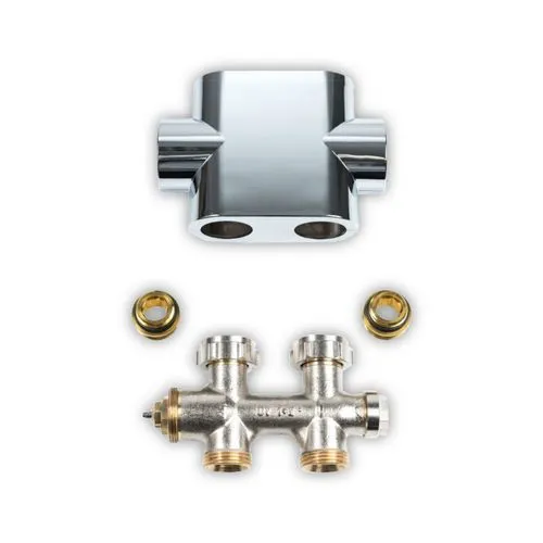 Kermi Ventilhahnblock-Set Durchgang in chrom