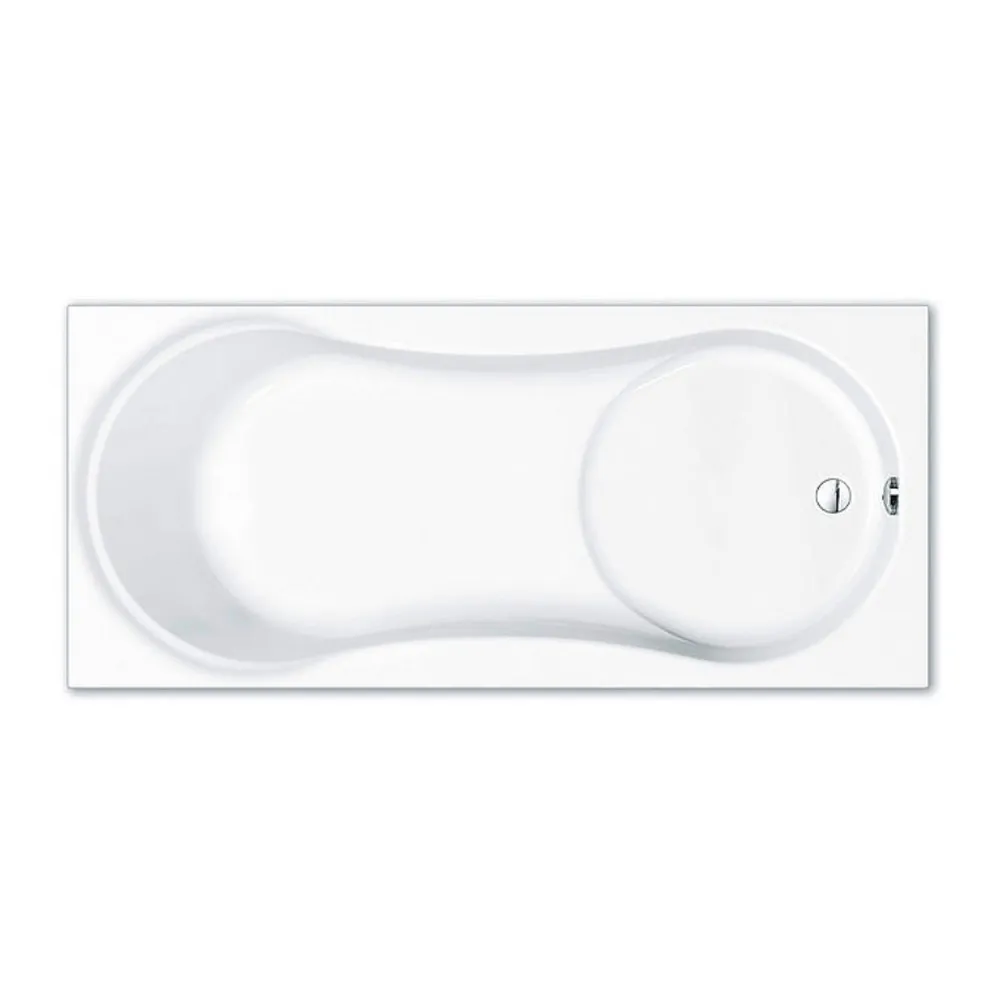 repaBAD Badewanne „Dublin“ rechteck 1700 × 700 mm, Fußablauf in Weiß